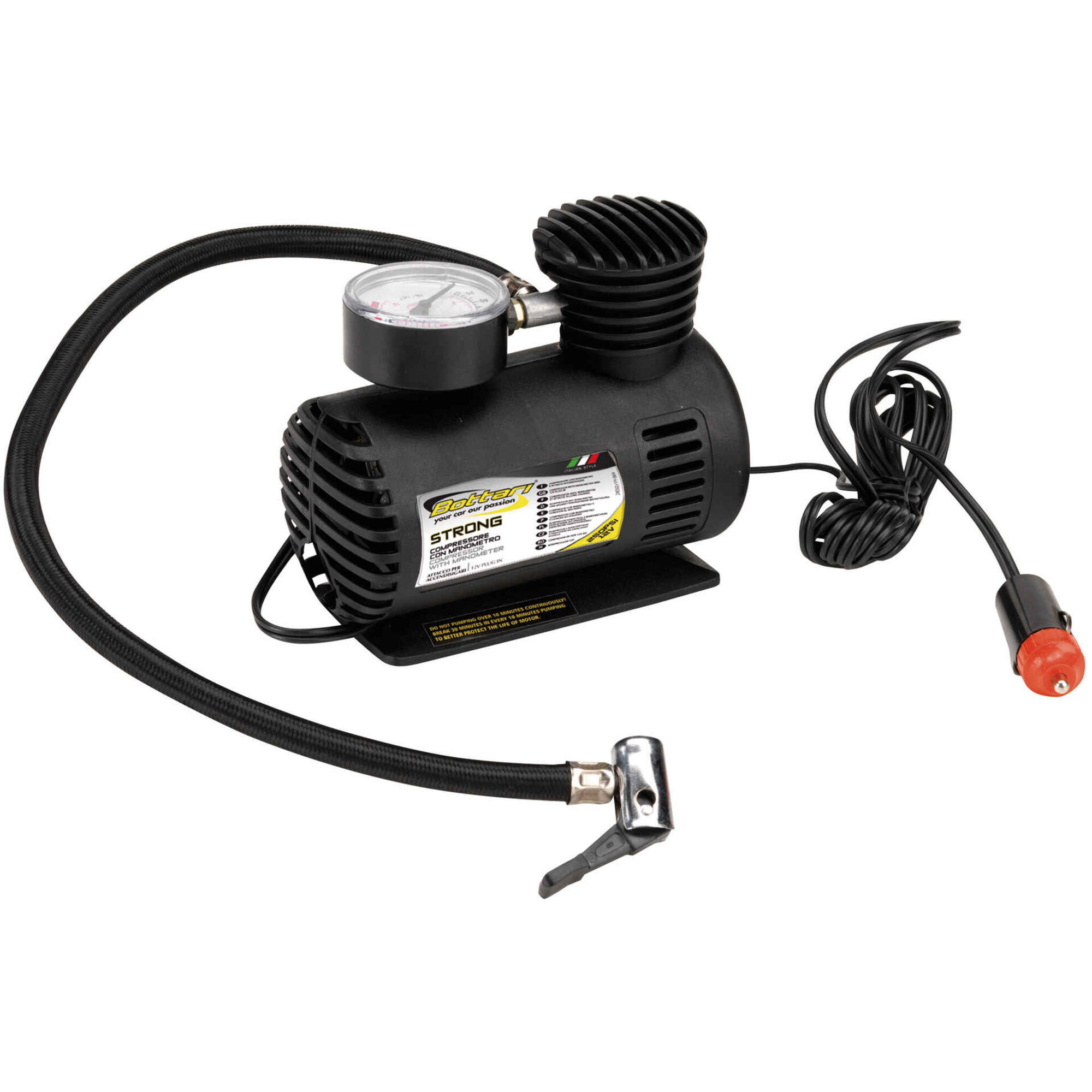 Mini Compressor com Manómetro 250 PSI 12V