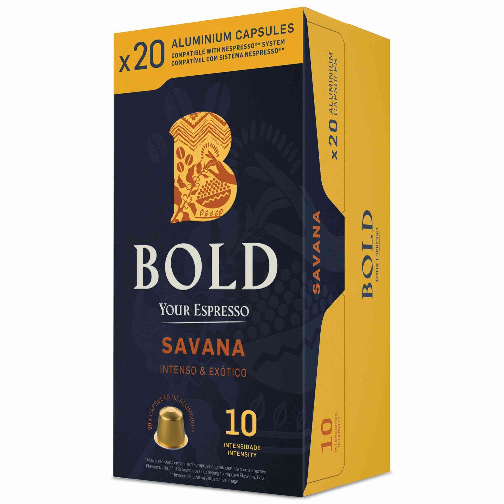 C&aacute;psulas de Caf&eacute; Savana Int 10 Bold