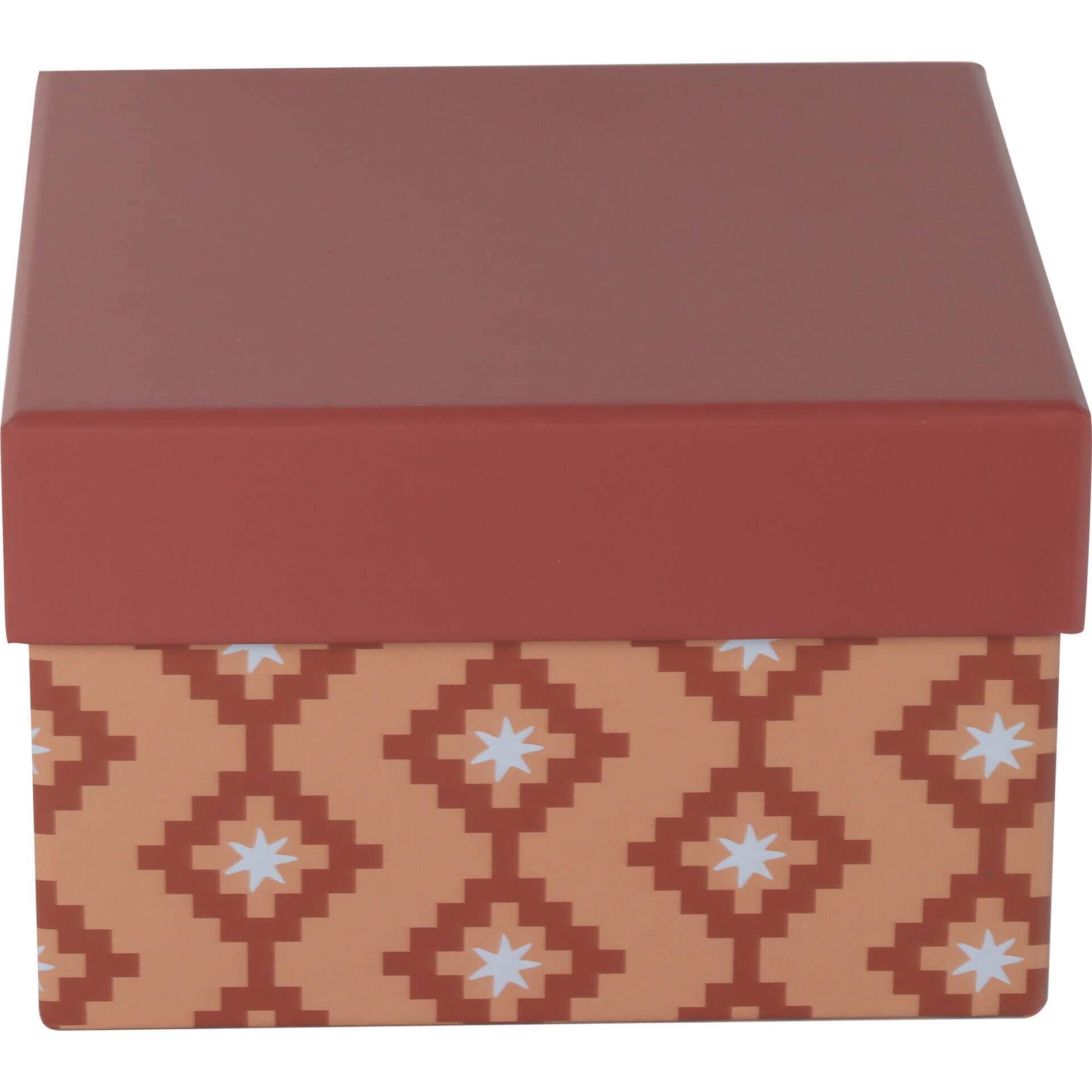 Caixa Cartão 15x15x9,5cm Losangos Rust