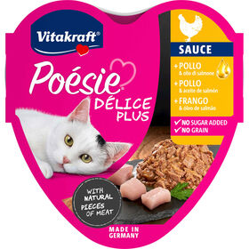 Comida H&uacute;mida para Gato Adulto Po&eacute;sie D&eacute;lice Plus Terrina Frango Vitakraft