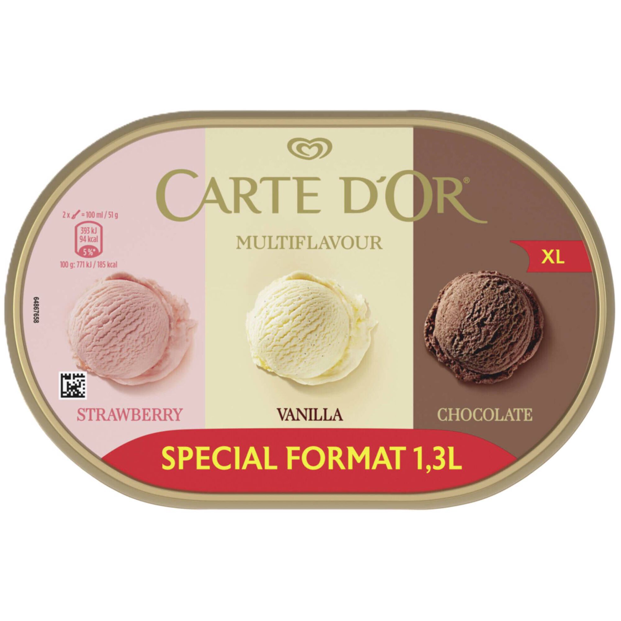 Gelado 3 Sabores Carte D'or