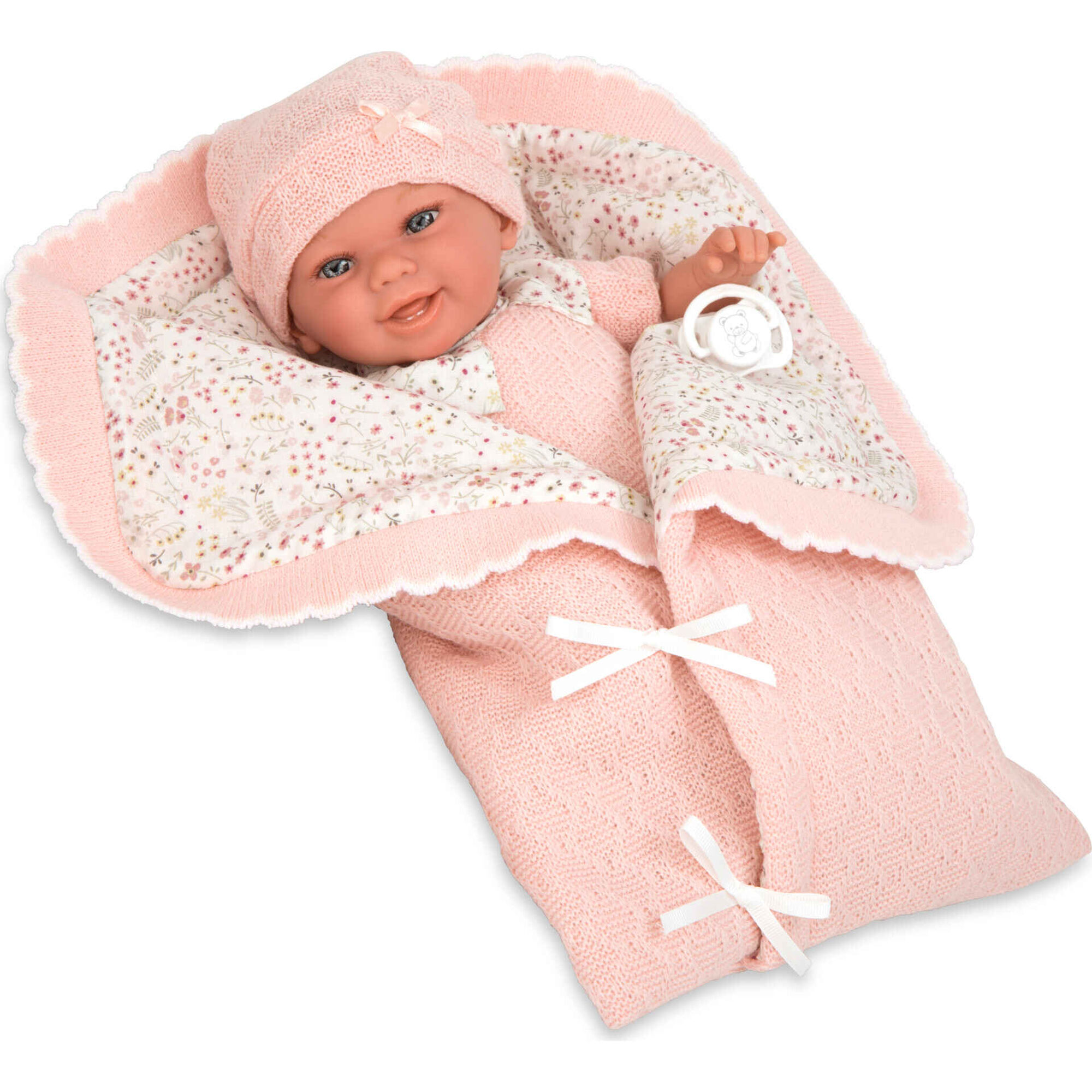Reborn - Beb&eacute; Elegance Babyto Rosa 35cm com Manta