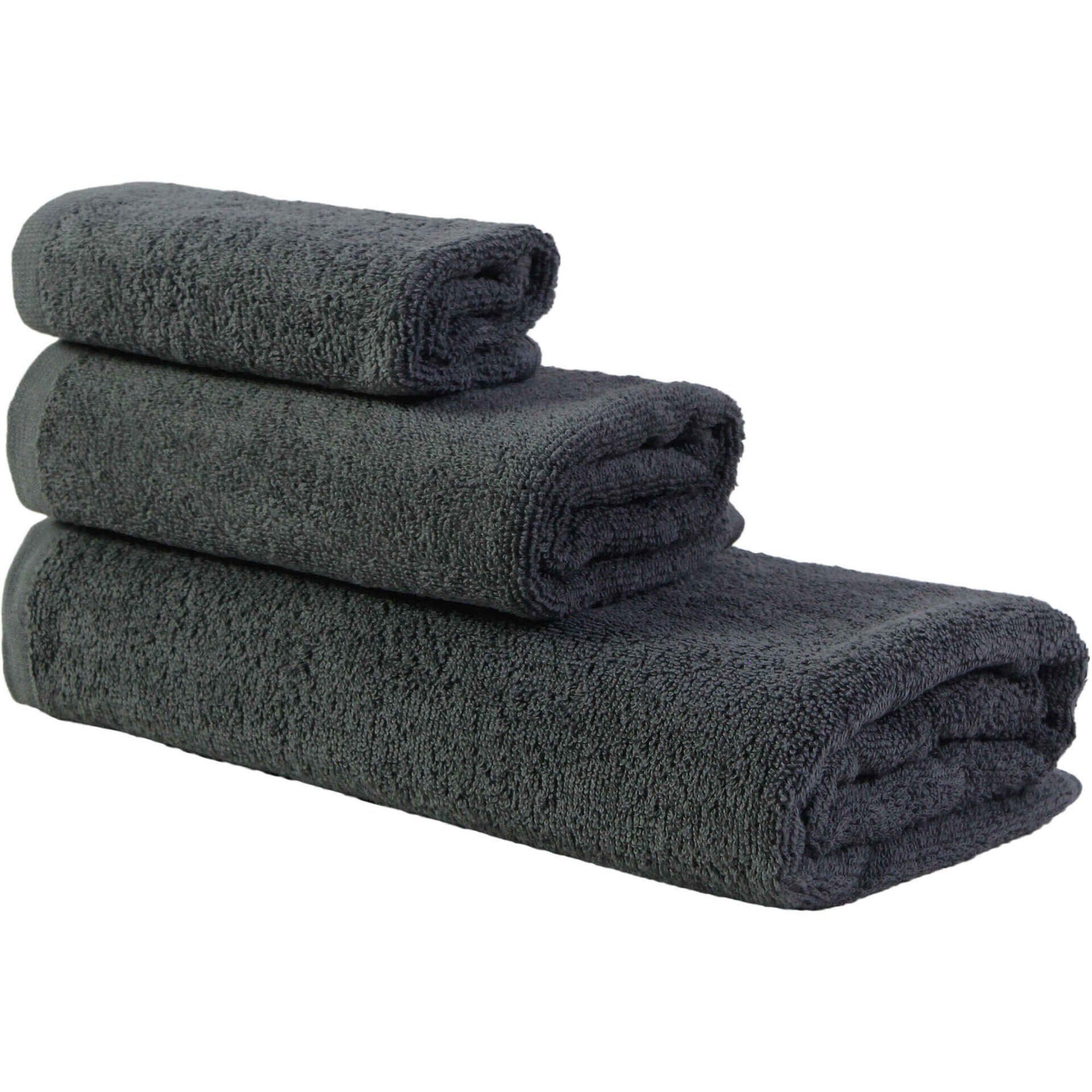 Conjunto 3 Toalhas Leve Cinza Kasa