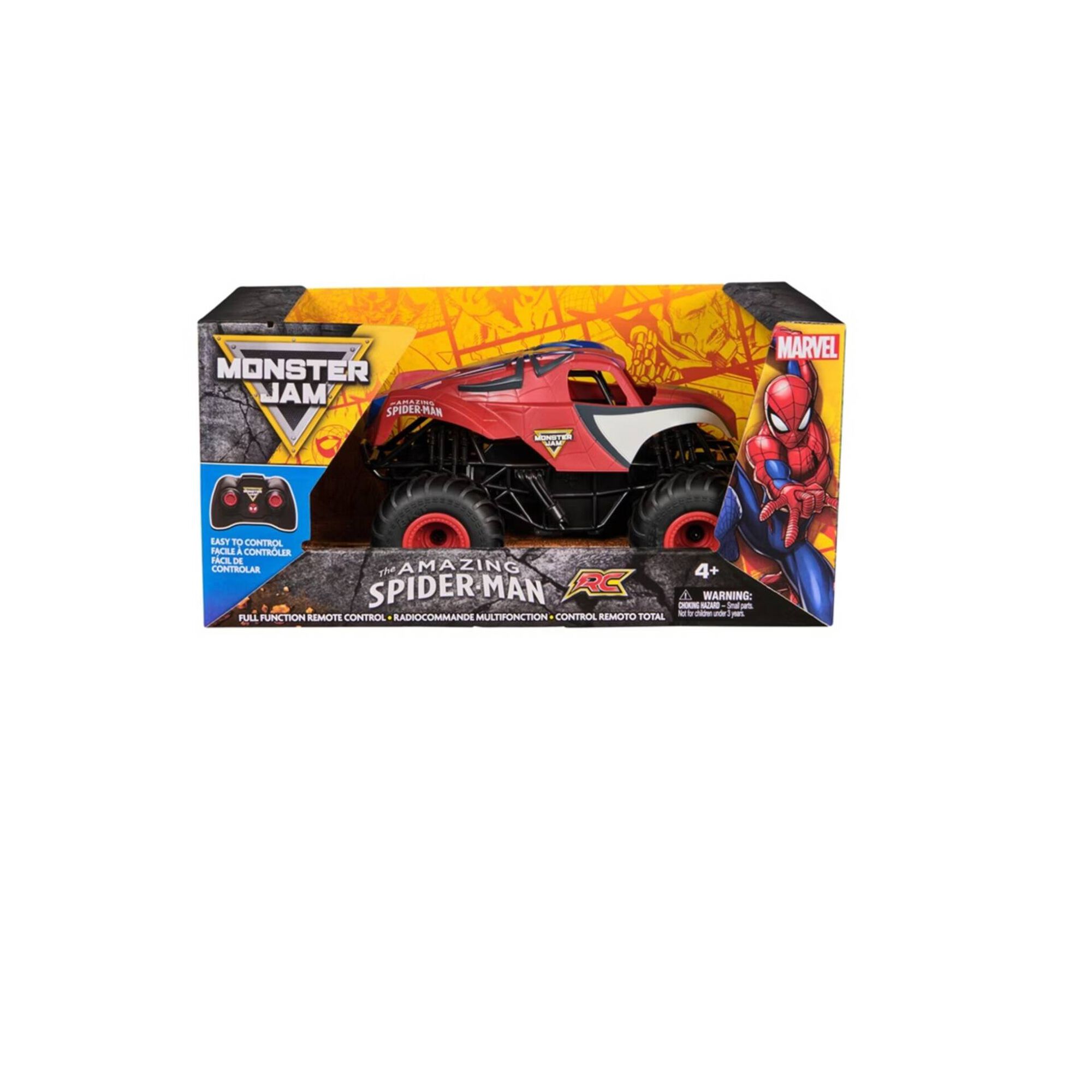 R&aacute;dio Controlo Monster Jam Spiderman 1:24