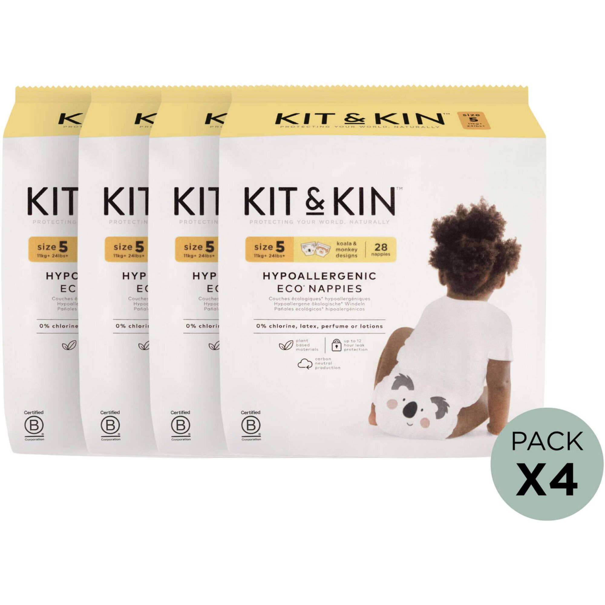 Fraldas Ecol&oacute;gicas 11+kg T5 Kit&Kin