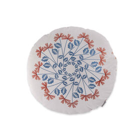 Get up at least Pinpoint Almofada Redonda Algodão 45cm Branca com Flores 1 un - Kasa | Continente