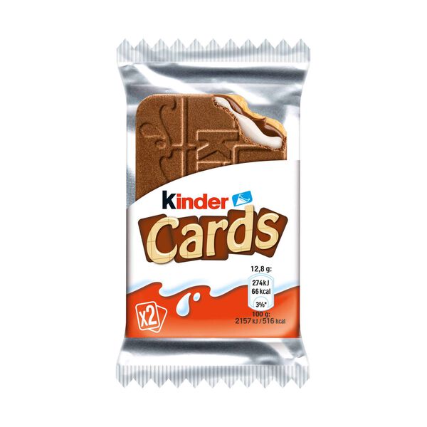 Bolacha Wafer com Recheio Leite e Chocolate Cards Kinder