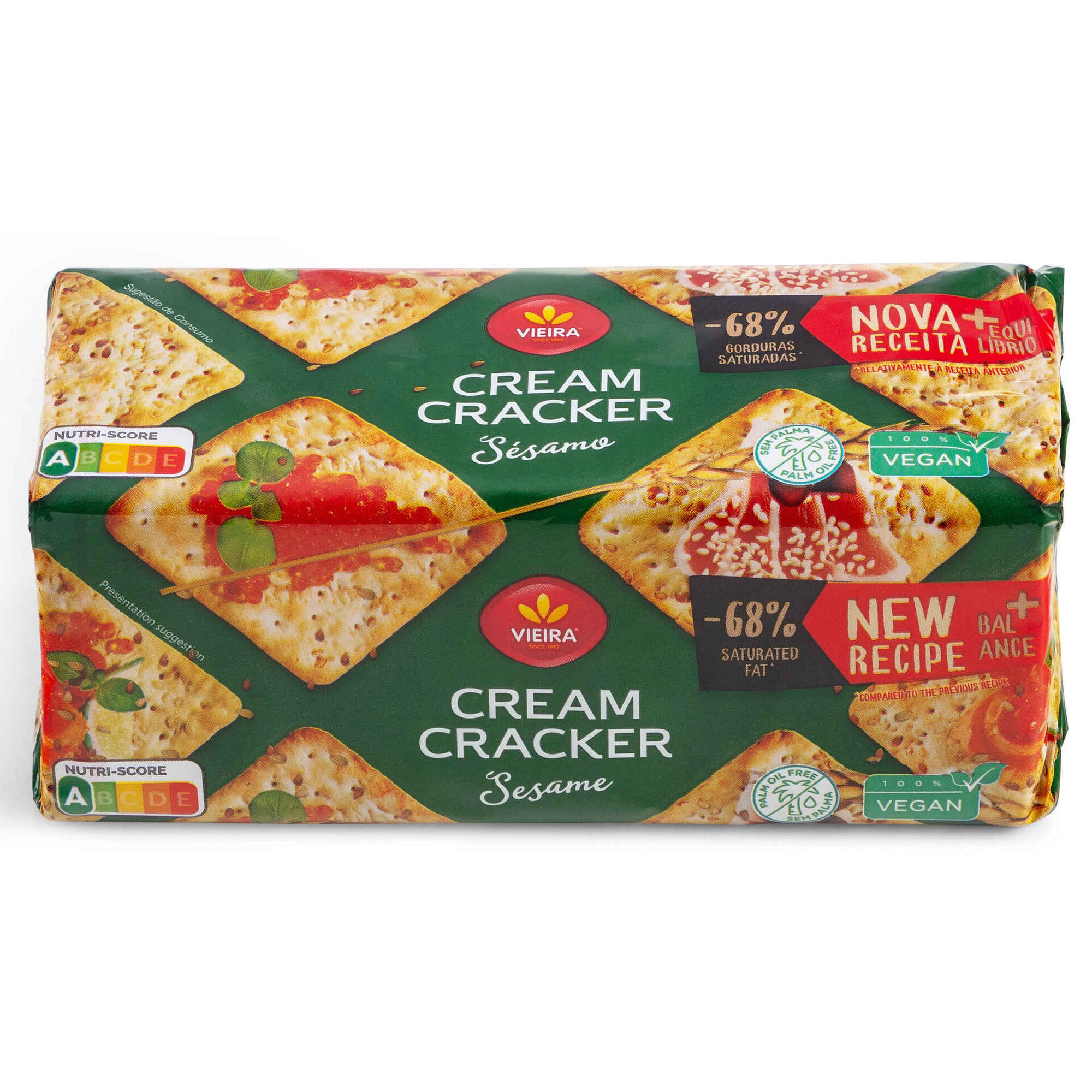 Bolachas Cream Cracker de Sésamo