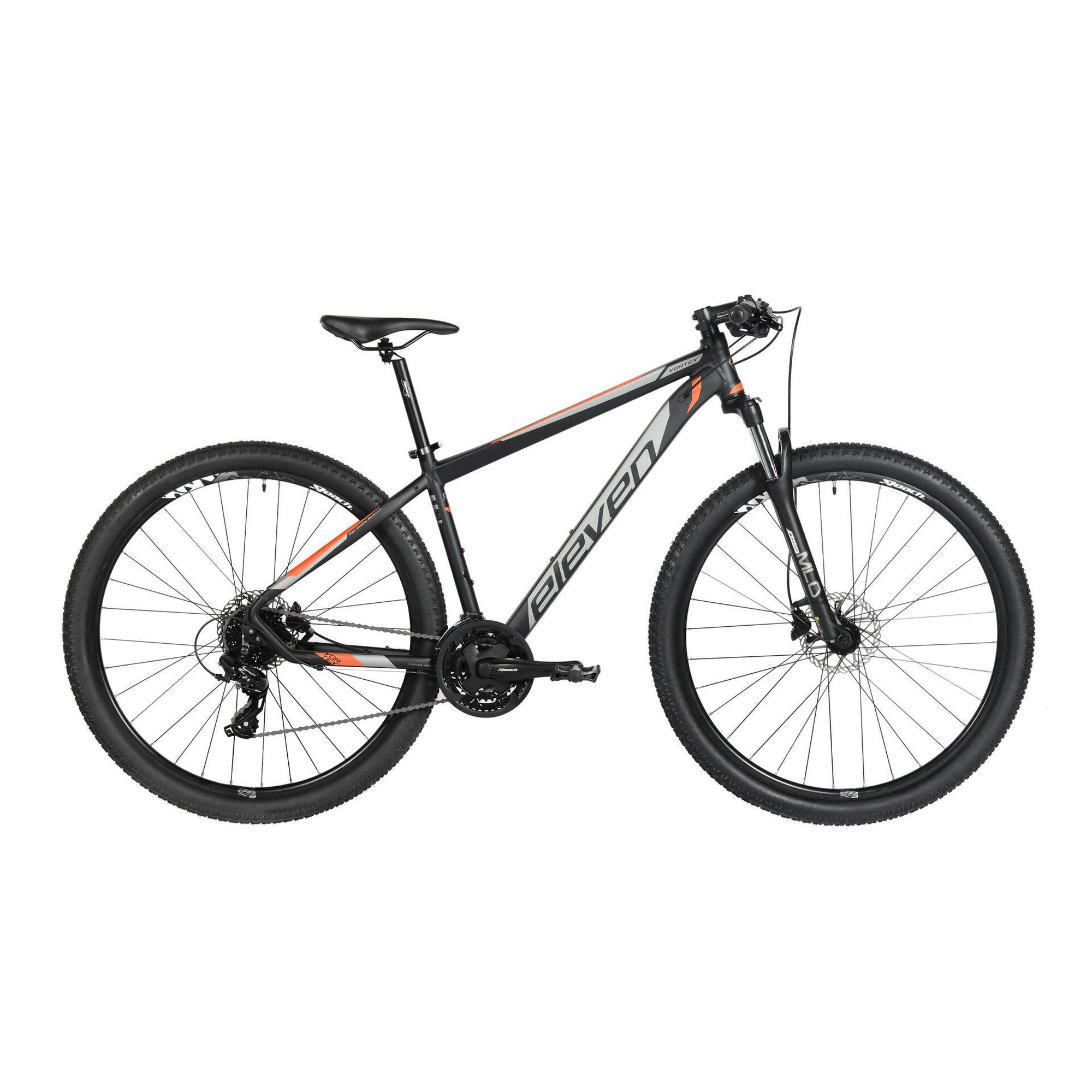 Bicicleta Adulto Vortex 1.0 Roda 29'' 24V Preta e Laranja Tamanho L Eleven Sports