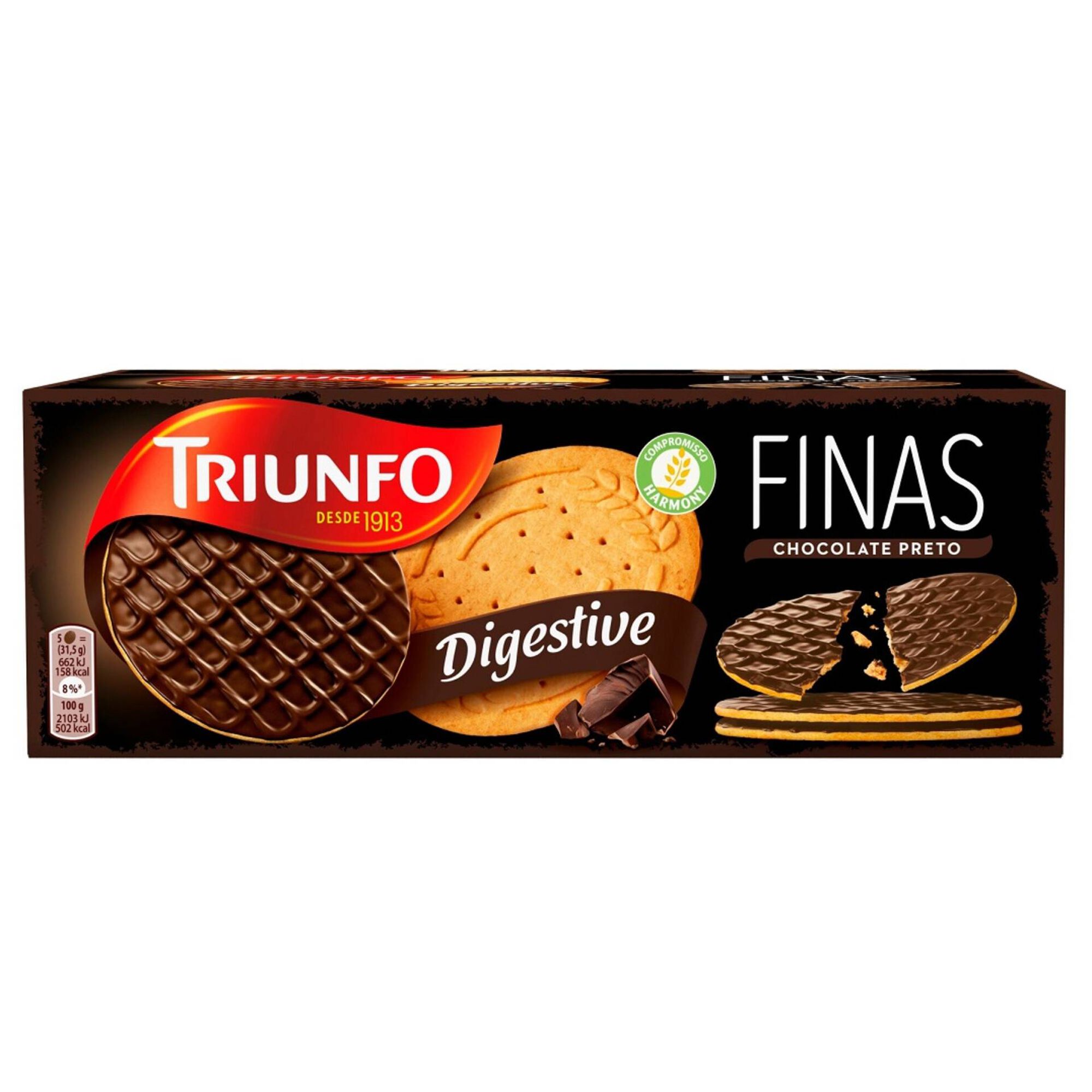 Bolachas Digestivas Finas com Chocolate Preto Bolachas Digestivas Finas com Chocolate Preto
