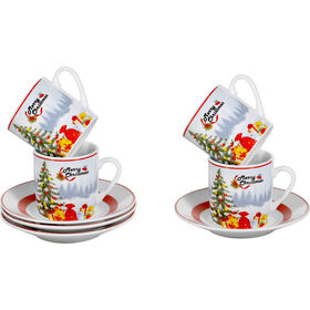 Conjunto 4 Chávenas Café 80ml Árvore de Natal