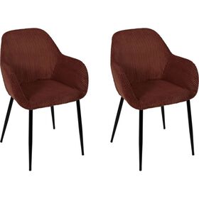 Conjunto de 2 Cadeiras Estofadas Terracota Scott