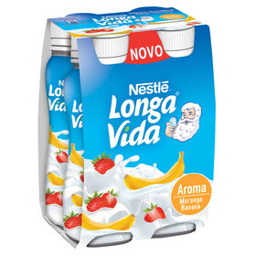 Iogurte L&iacute;quido Morango e Banana Longa Vida