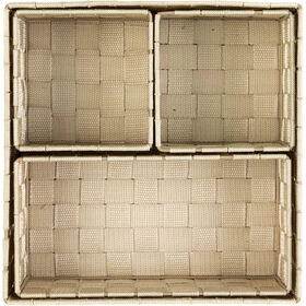 Conjunto de 4 Cestos Arruma&ccedil;&atilde;o Toupe Vigo Kasa