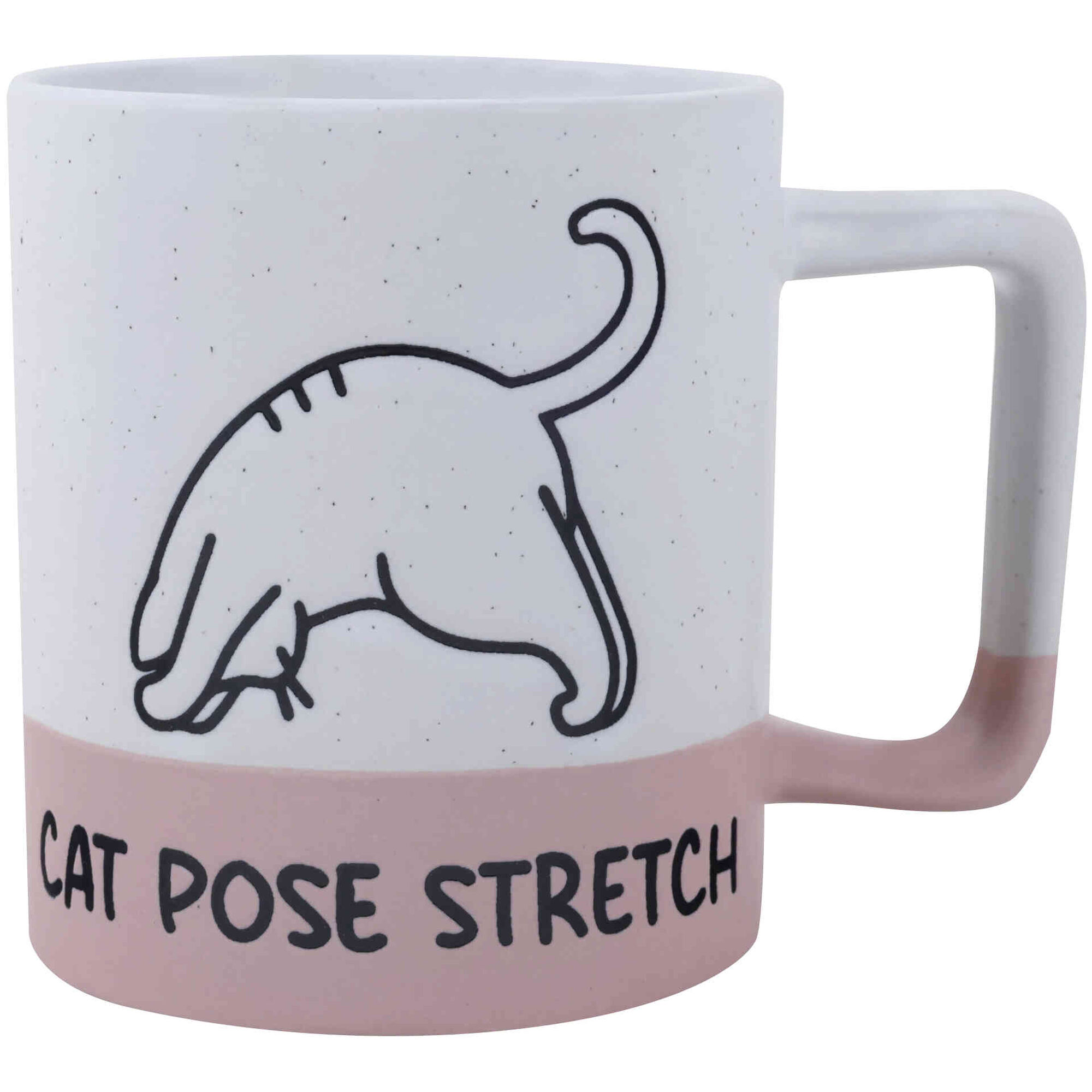 Caneca 320ml Gato Fundo Rosa Kasa