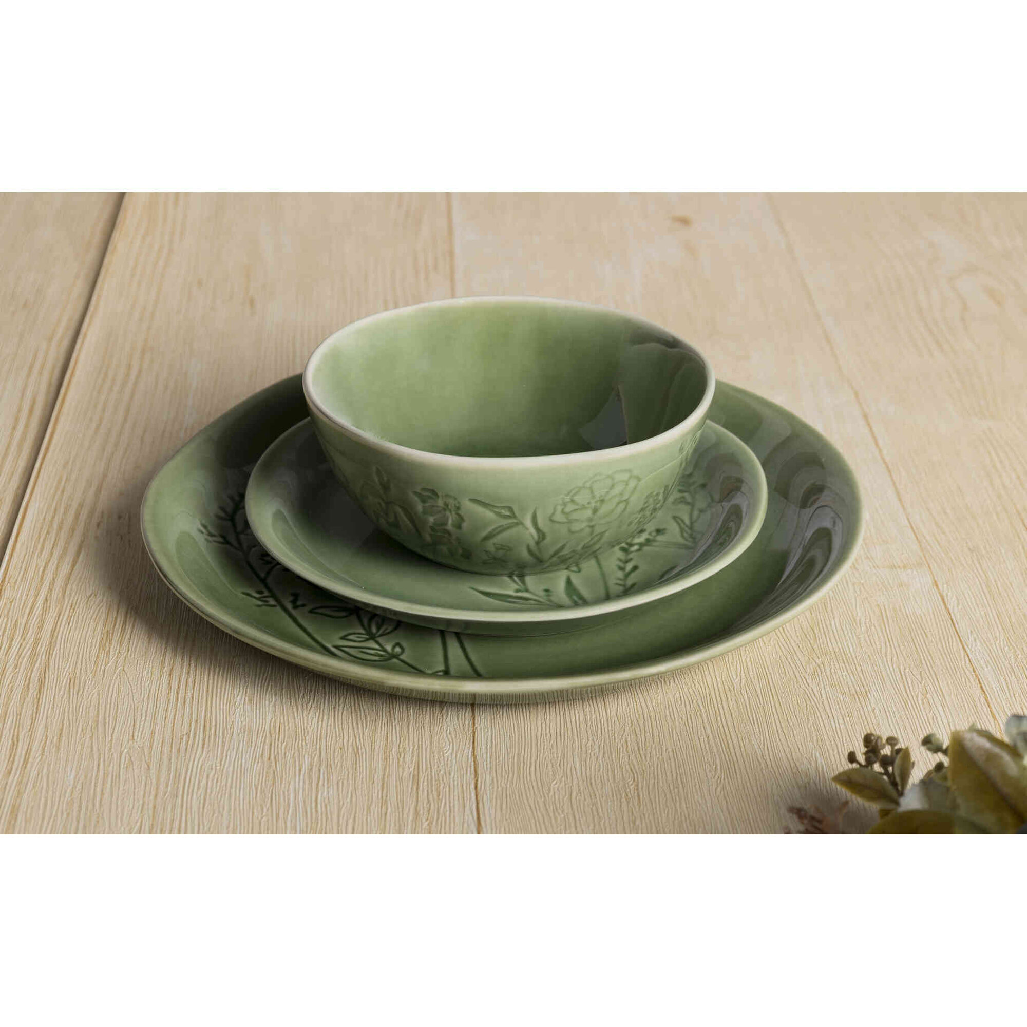 Prato Sobremesa 20cm Verde Jardim Secreto Kasa