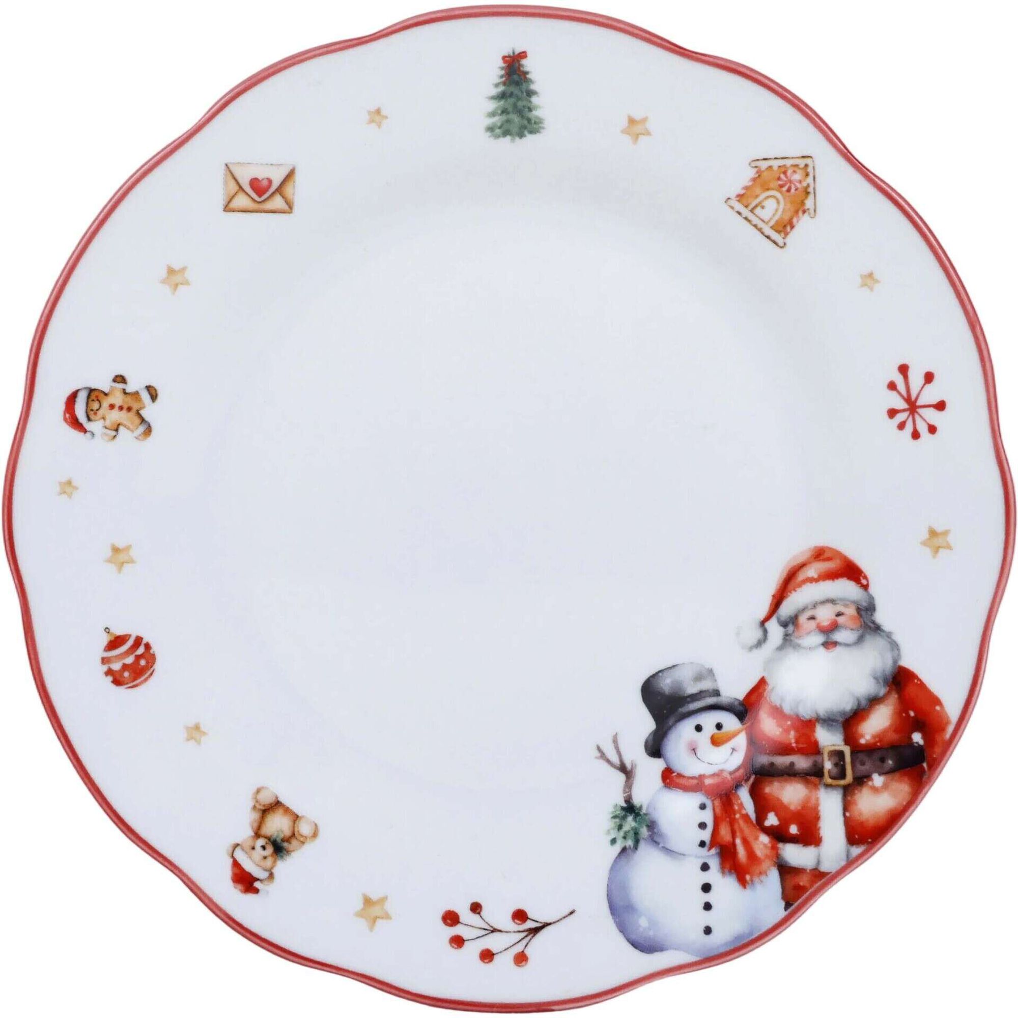 Servi&ccedil;o 6 Pessoas Porcelana Figuras de Natal Kasa