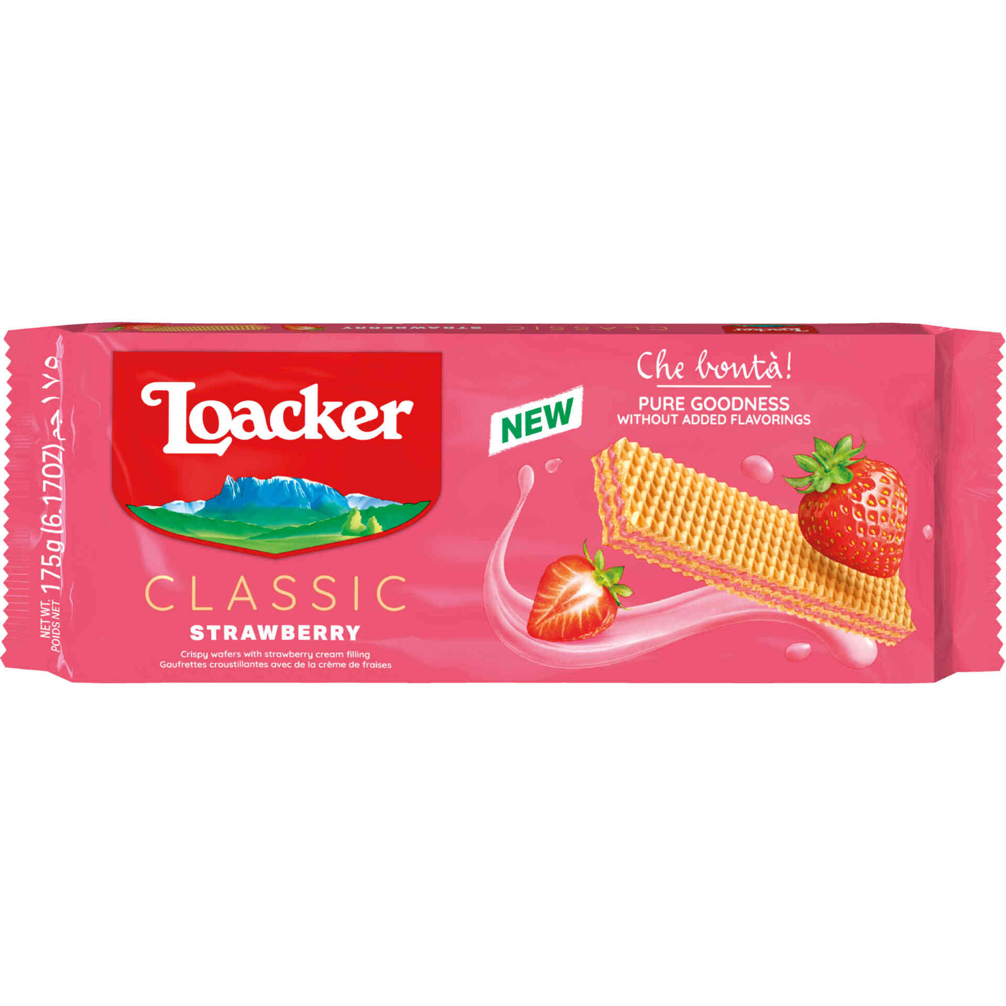 Bolachas Wafers com Recheio de Morango Loacker