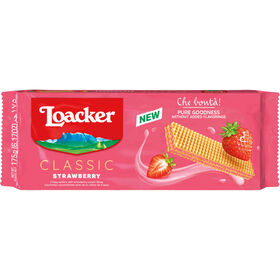 Bolachas Wafers com Recheio de Morango Loacker