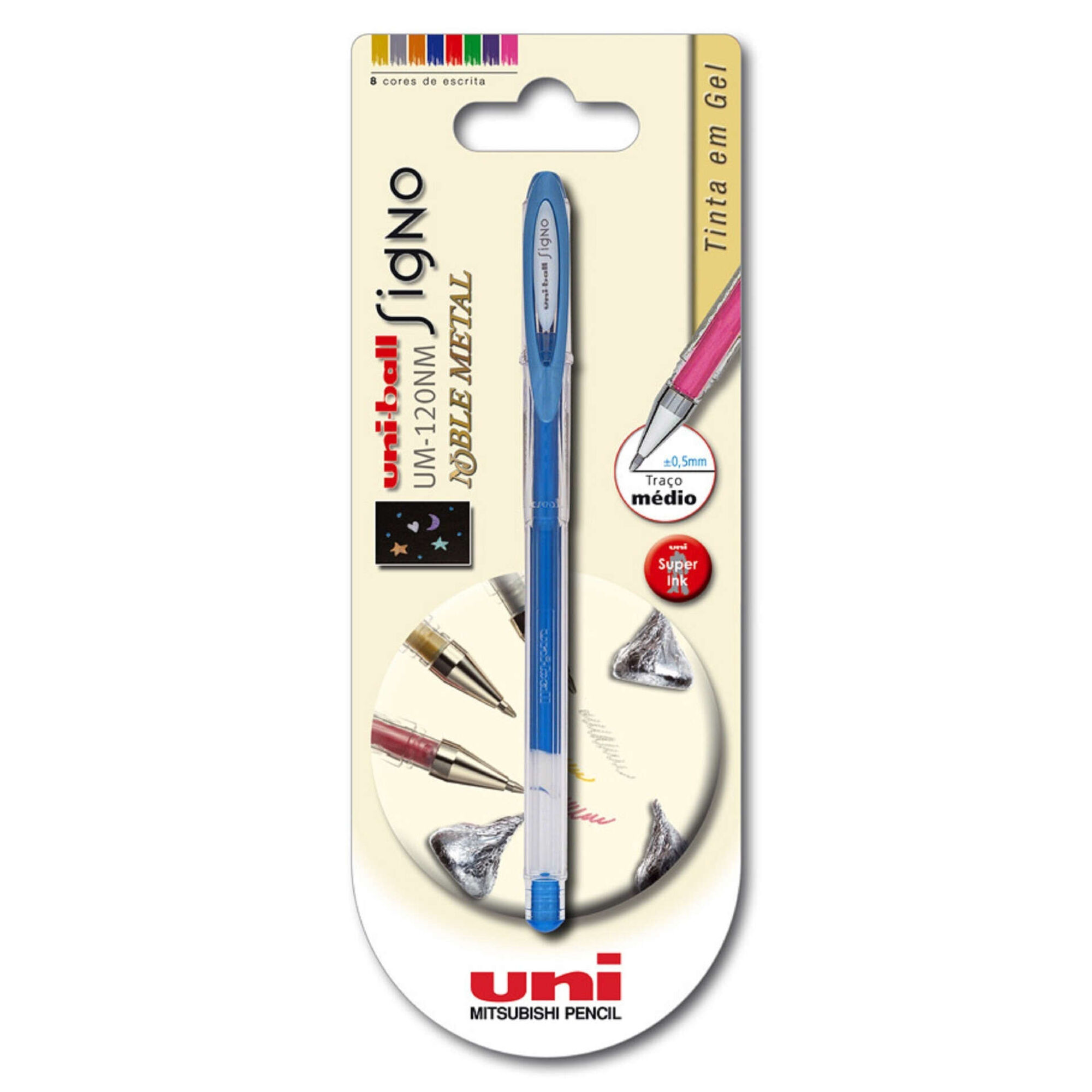 Roller Signo Noble Metal de Tinta Gel Metálica Azul