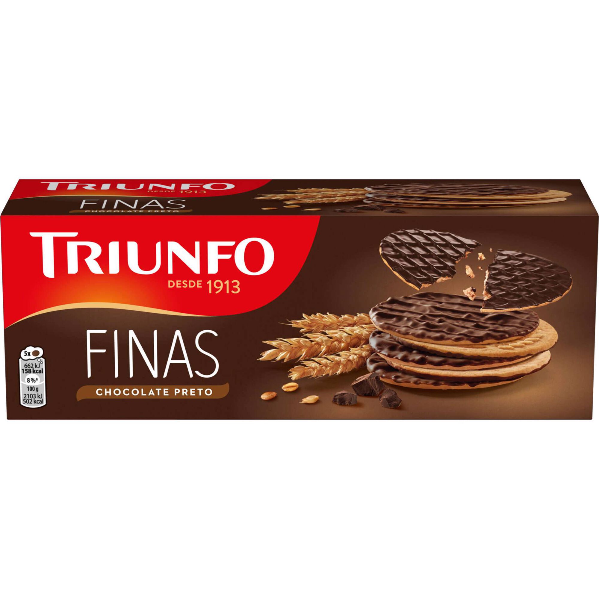 Bolachas Digestivas Finas com Chocolate Preto