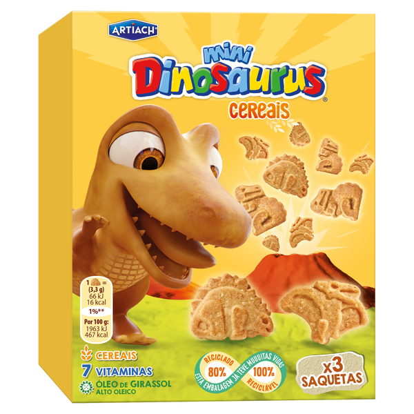 Bolachas Mini Dinossauros Cereais Artiach