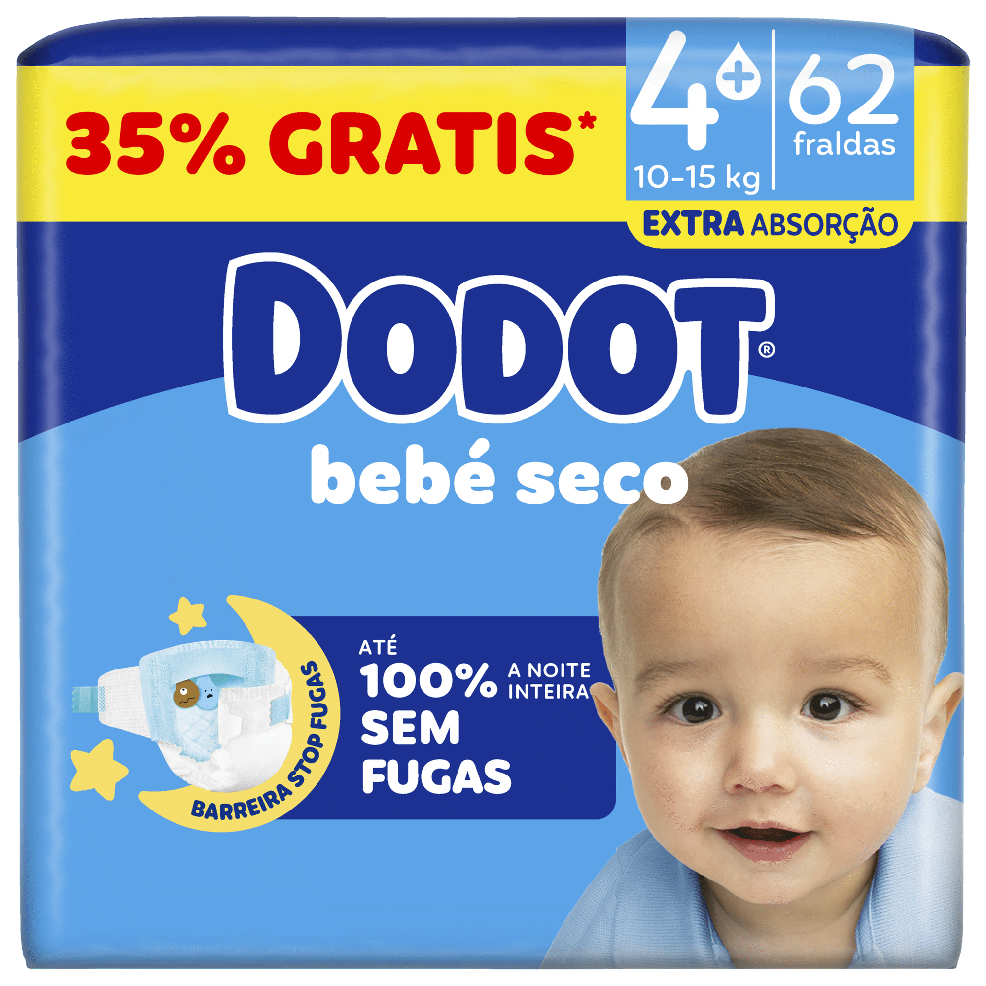 Fraldas Beb&eacute; Seco Extra 10-15kg T4+ Dodot