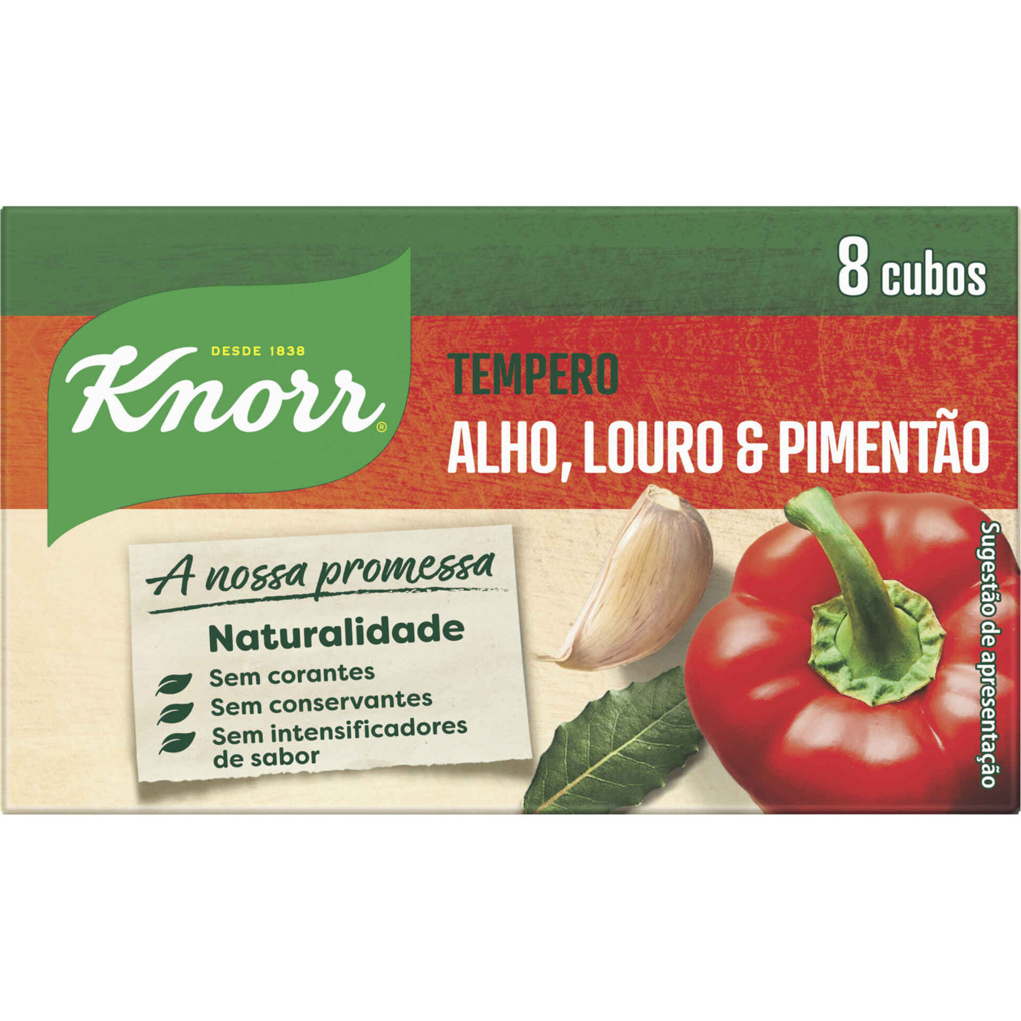 Tempero de Alho, Piment&atilde;o e Louro Cubos Knorr