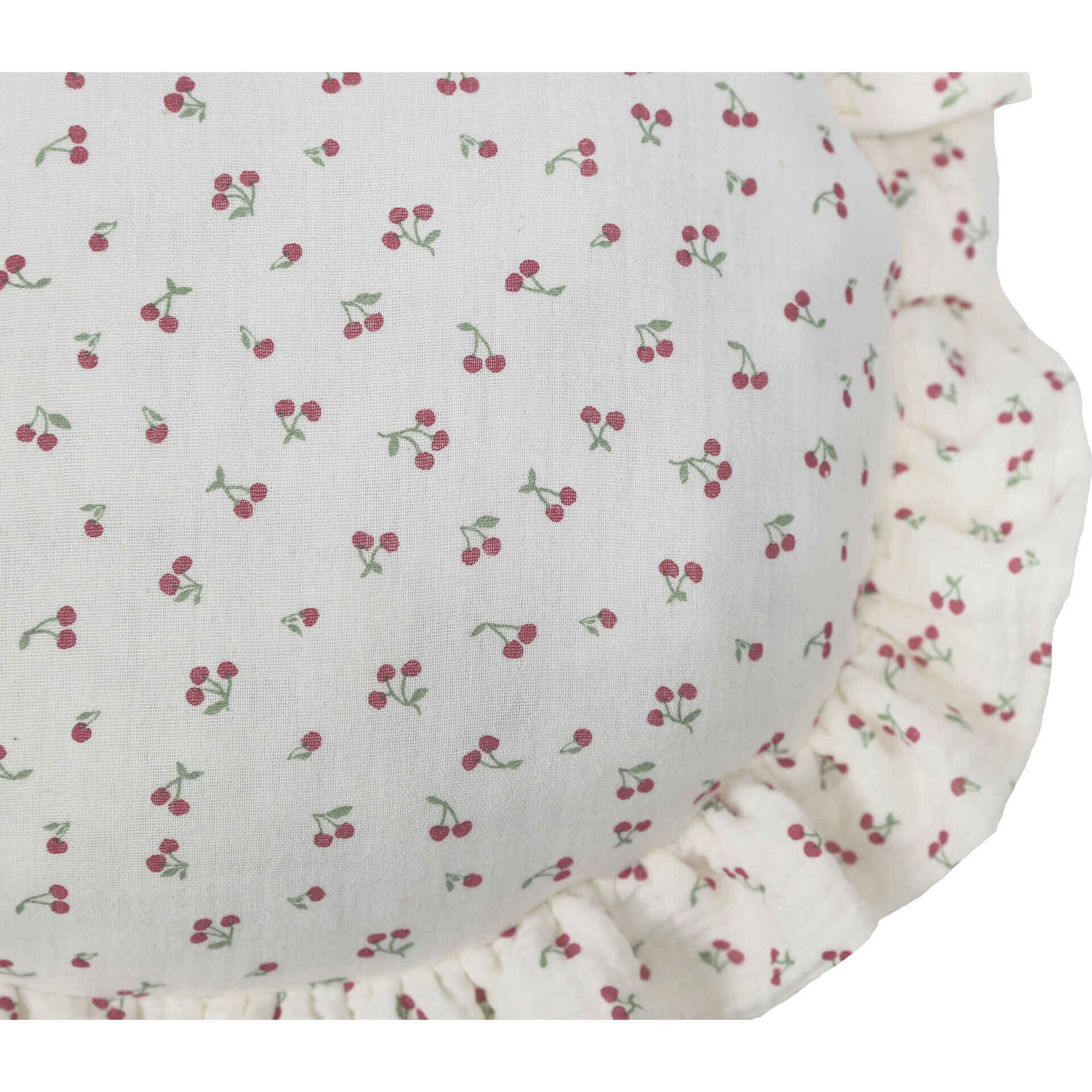 Almofada 36cm Redonda All Over Cerejas Kasa