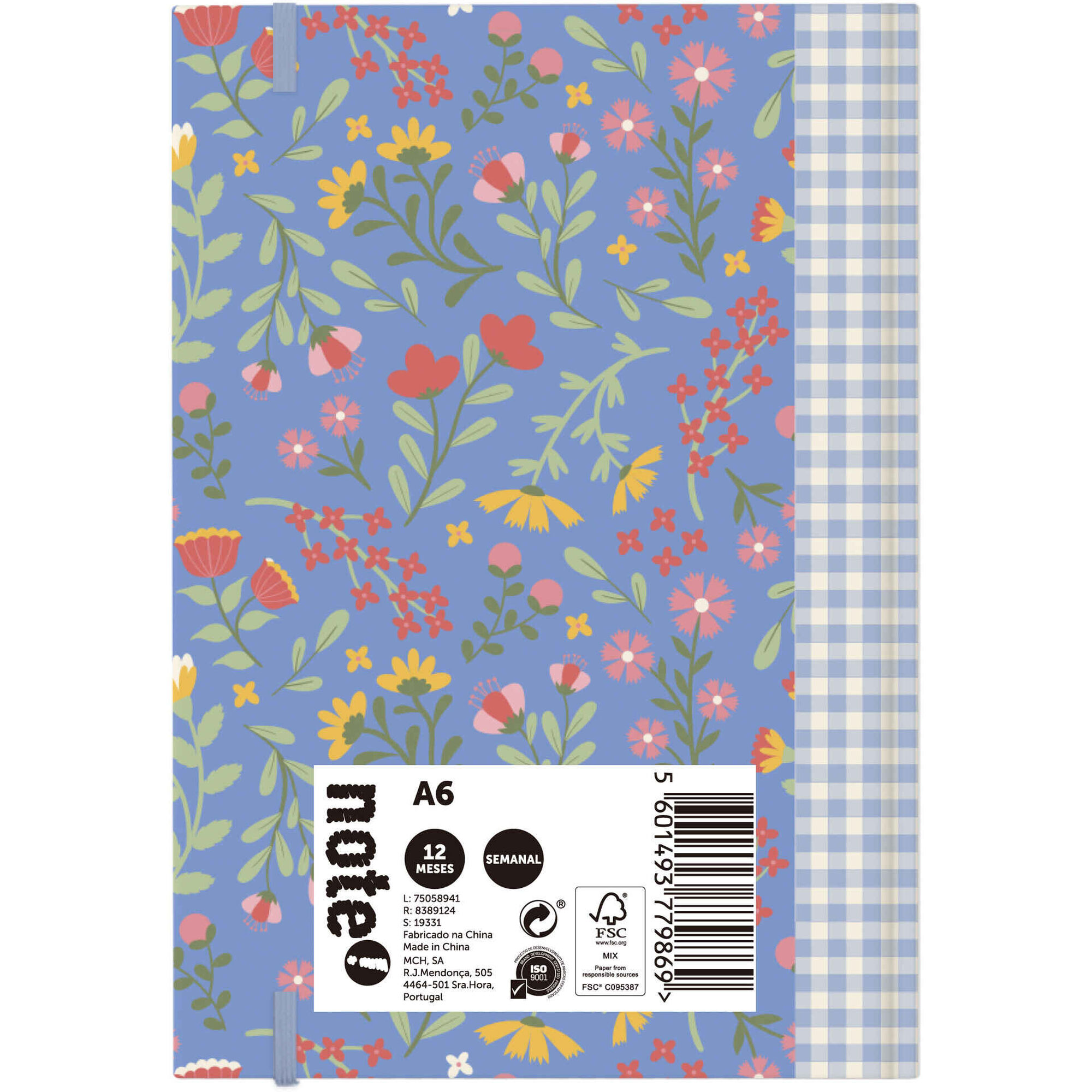 Agenda A6 2026 12 Meses (várias cores)