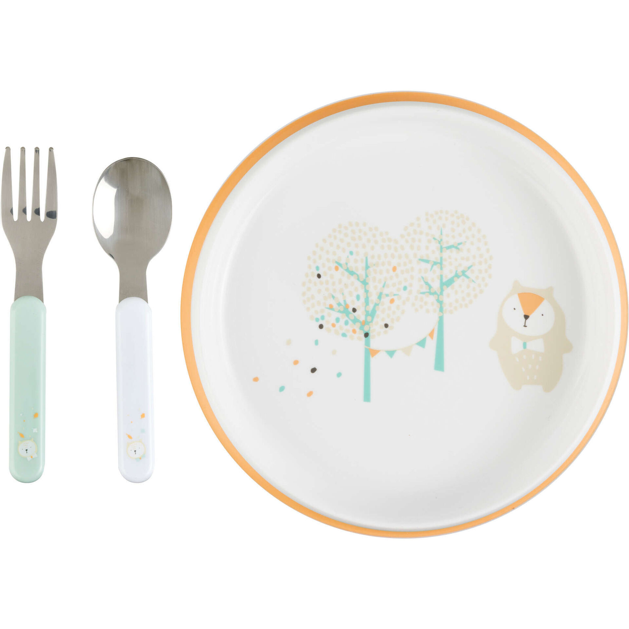 Prato Base Antiderrapante Branco e Laranja