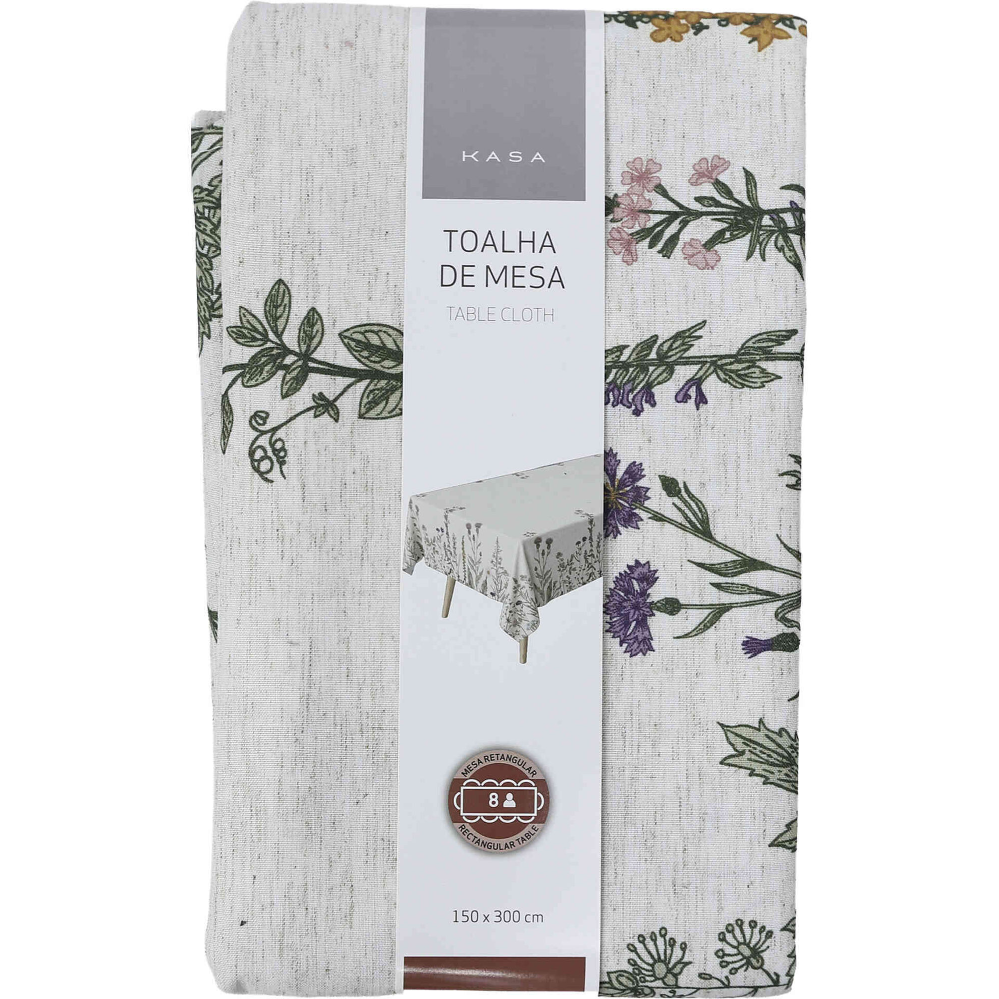 Toalha de Mesa 300x150cm Silvestre Deep Moss Kasa