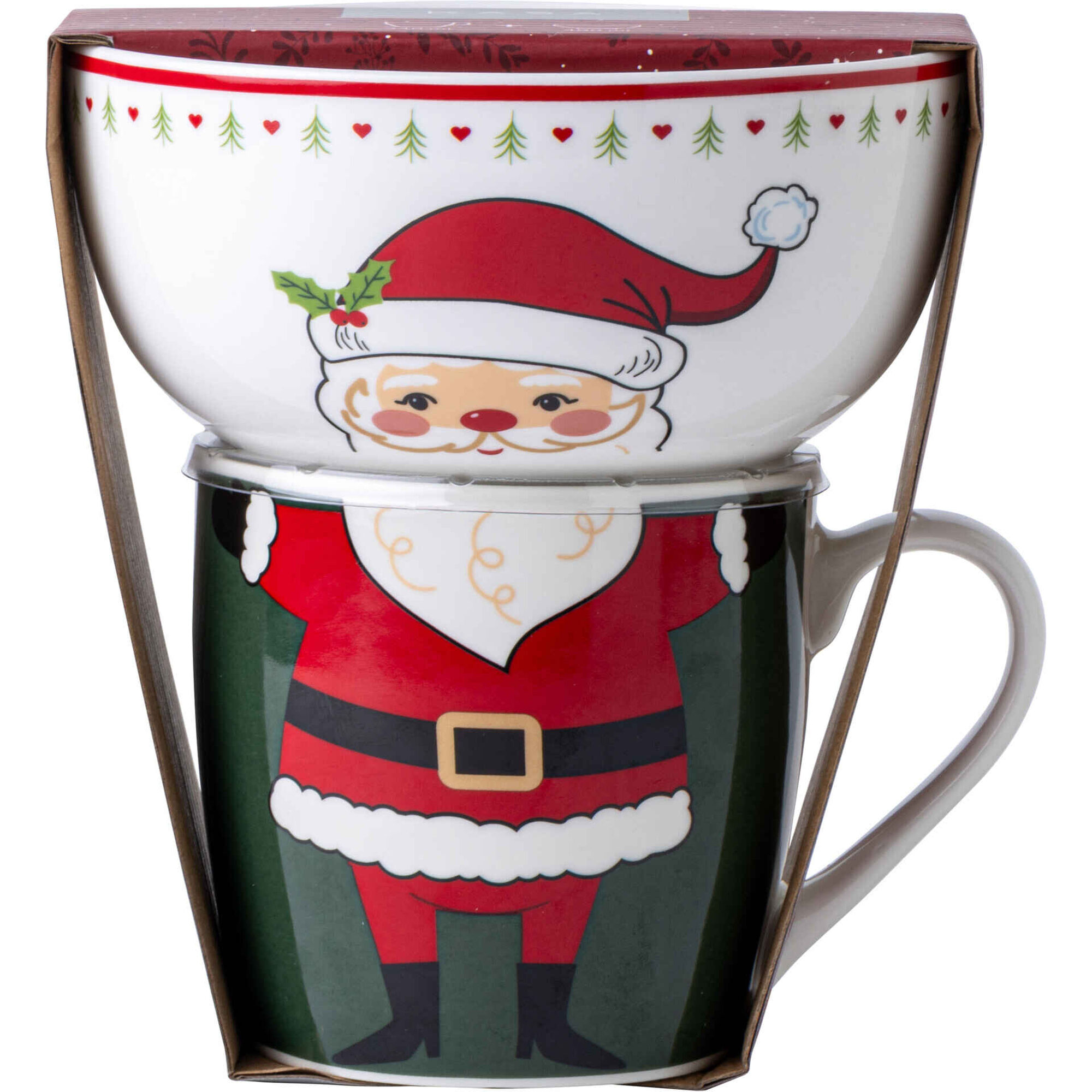 Conjunto Caneca e Ta&ccedil;a Pai Natal Kasa