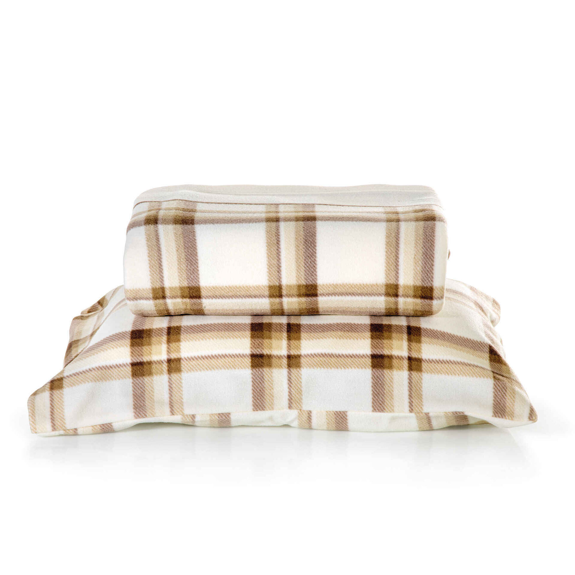Conjunto Lençóis Térmicos 230x270cm Xadrez Bege Conjunto Lençóis Térmicos 230x270cm Xadrez Bege