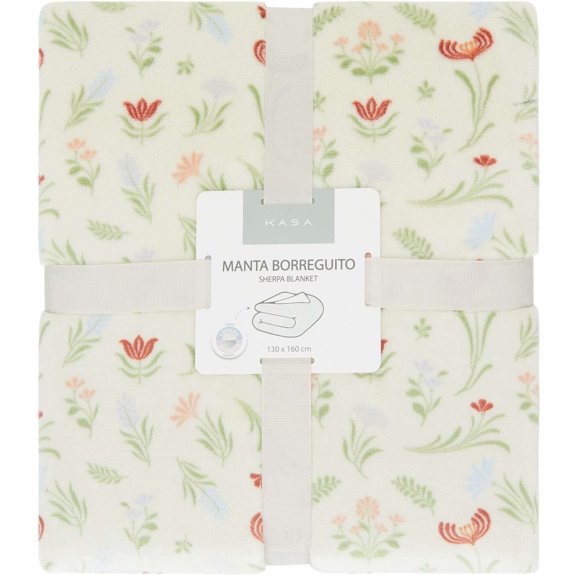 Manta Borreguito 130x160cm Bege Plantópia