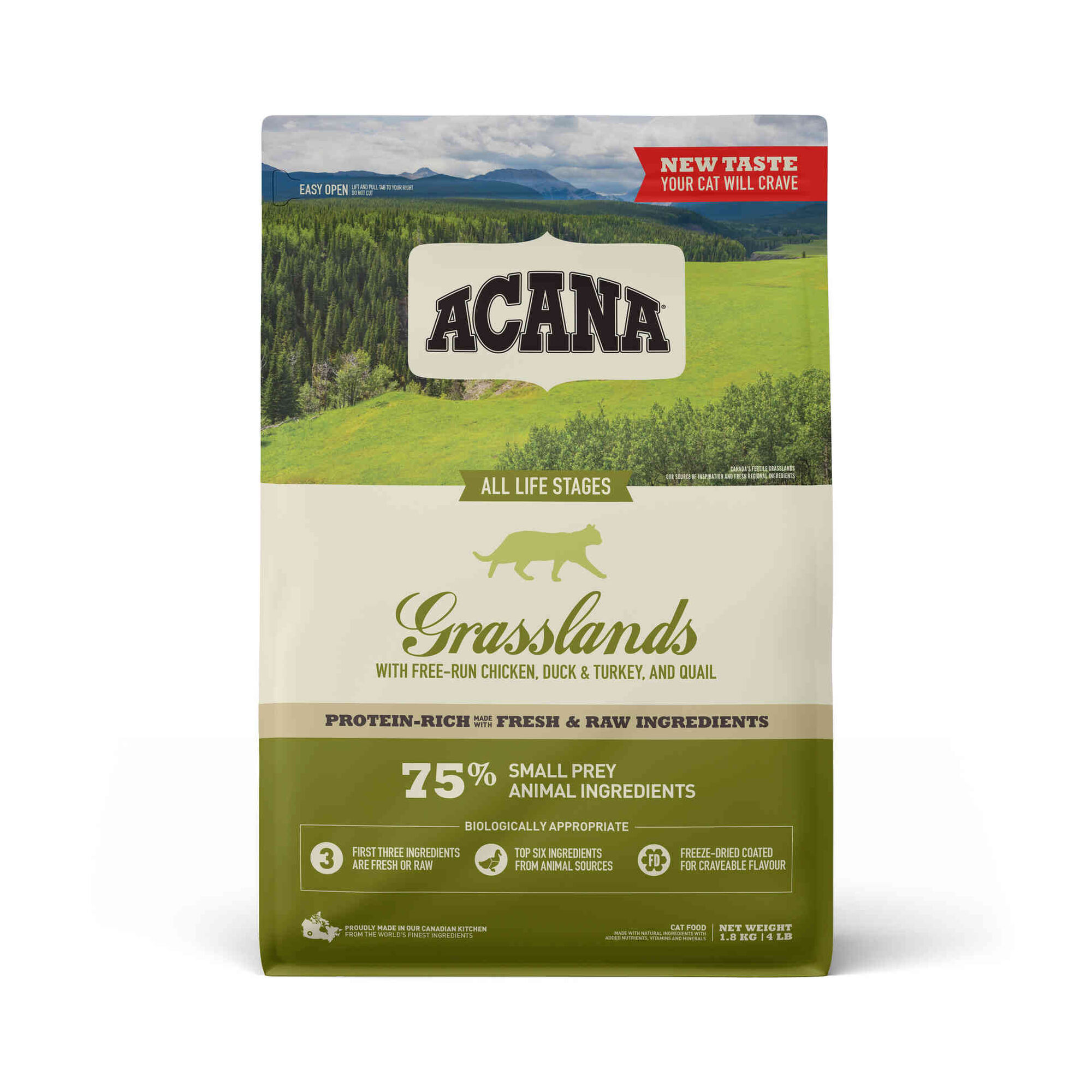 Ra&ccedil;&atilde;o para Gato Grasslands Acana