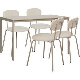 Conjunto de Mesa e 4 Cadeiras Taup&eacute; Kasa