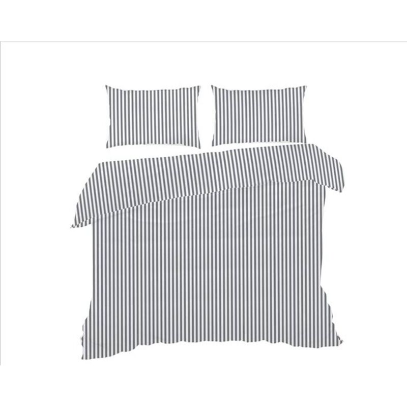 Conjunto Capa Edredão Microfibra 240x220cm Riscas Cinza Kasa