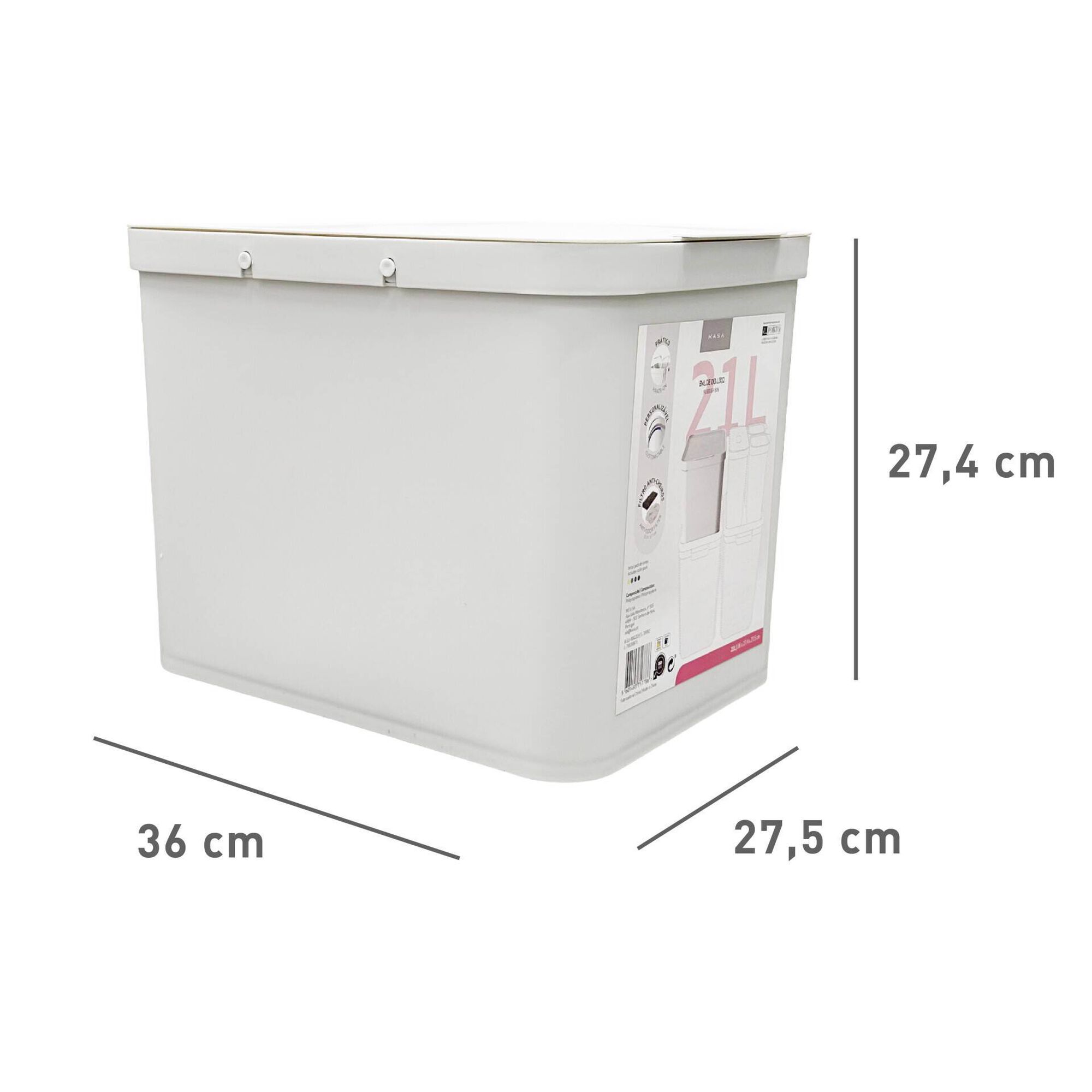 Balde Lixo Eco 21L Kasa
