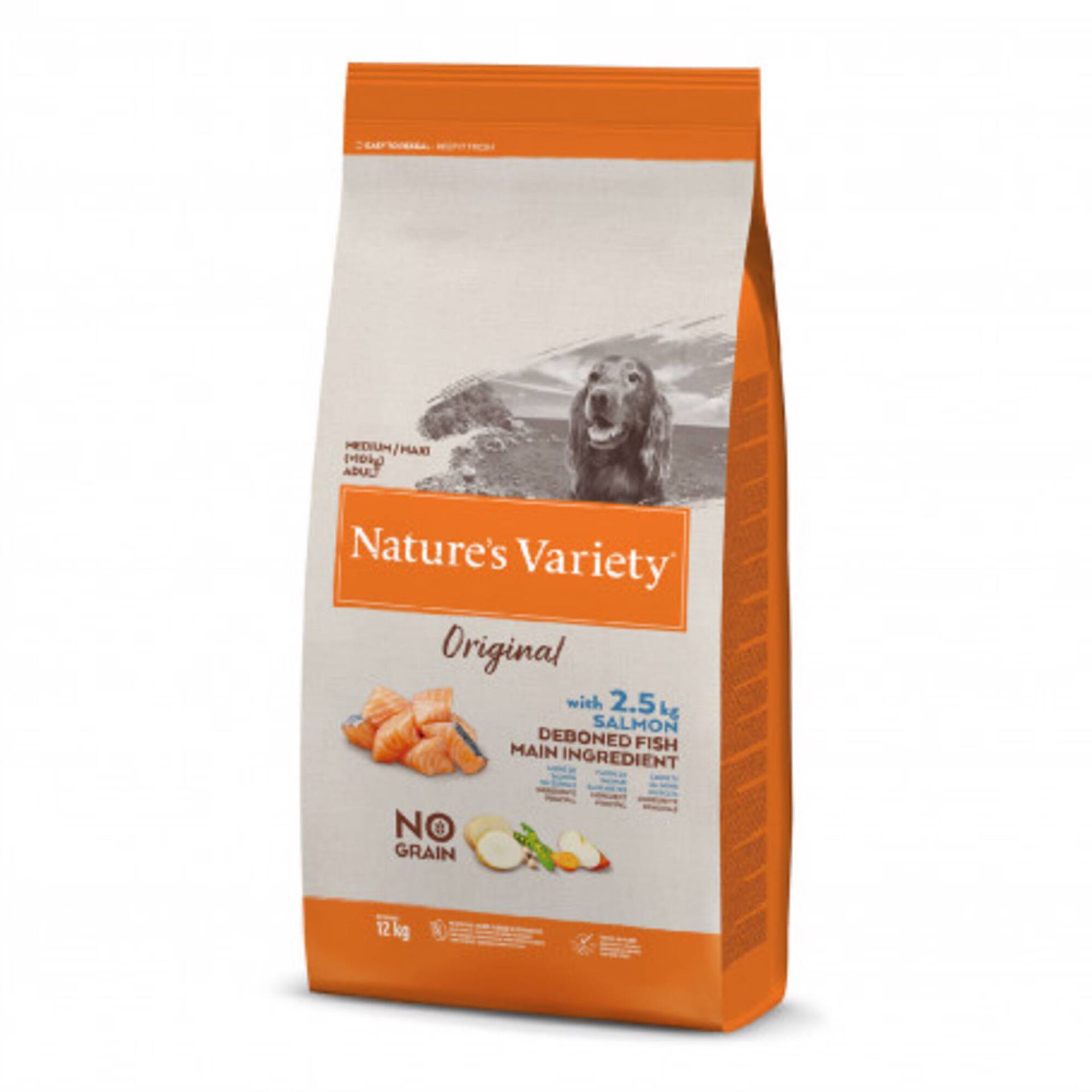 Ração para Cão Adulto Médio Original No Grain Salmão Ração para Cão Adulto Médio Original No Grain Salmão