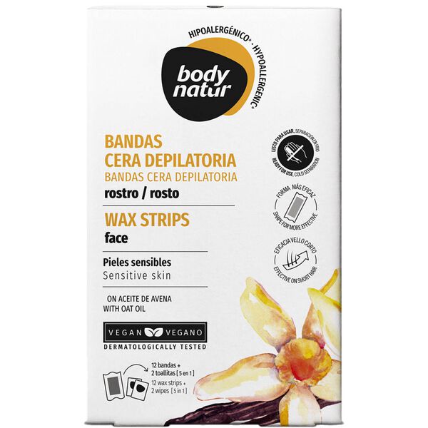 Bandas Depilatórias Cera Fria Faciais Pele Sensível Body Natur