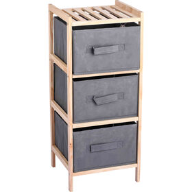 M&oacute;vel Organizador com 3 N&iacute;veis Cinza 25,5x27,5x65cm Bazar&atilde;o, , hi-res