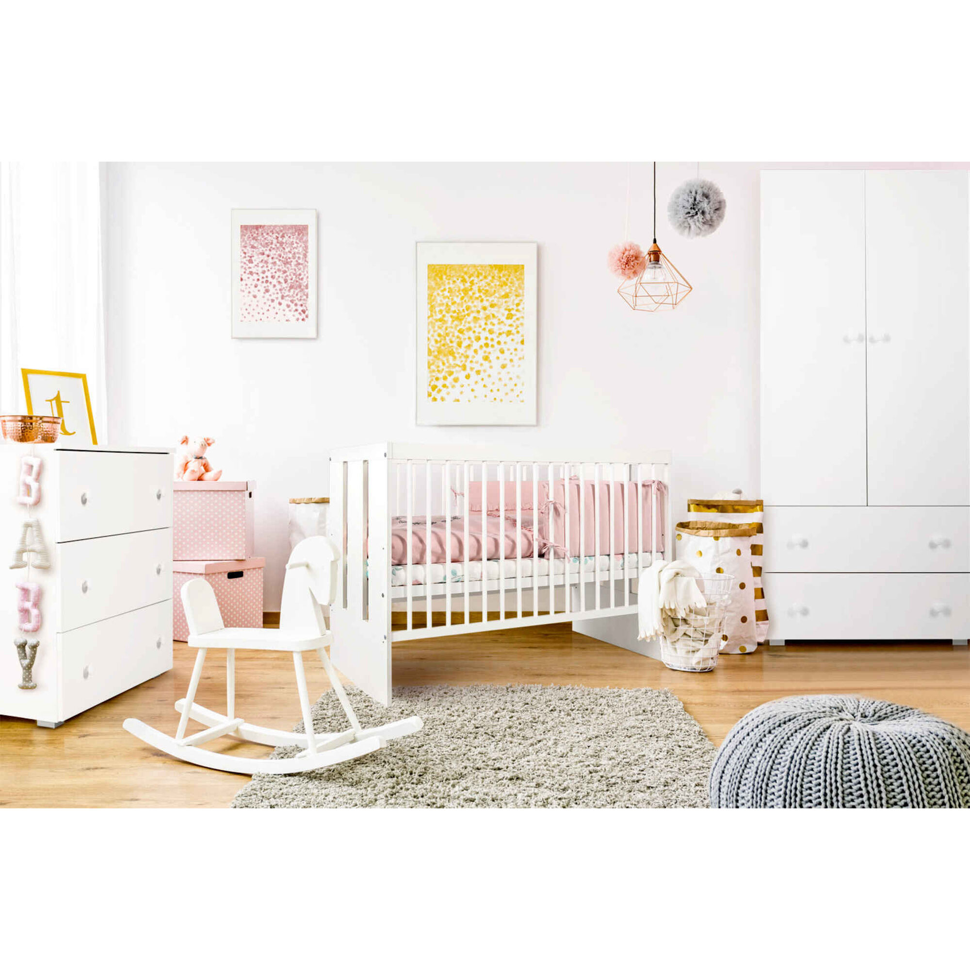 Cama de Grades Madeira Branca Paula