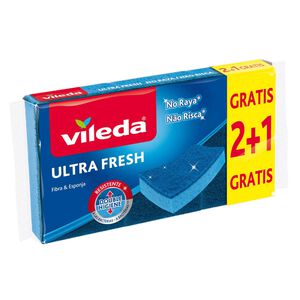Esfregão Ultra Fresh Fibra Azul Não Risca  Vileda