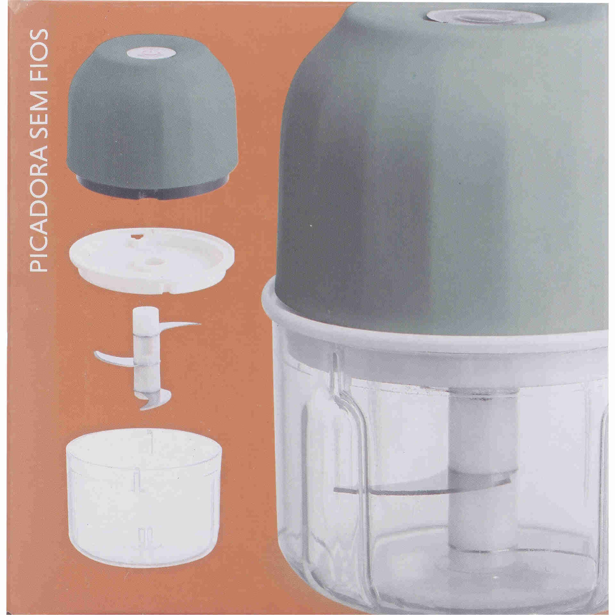 Mini Picadora El&eacute;trica com 3 L&acirc;minas 250ml Bazar&atilde;o