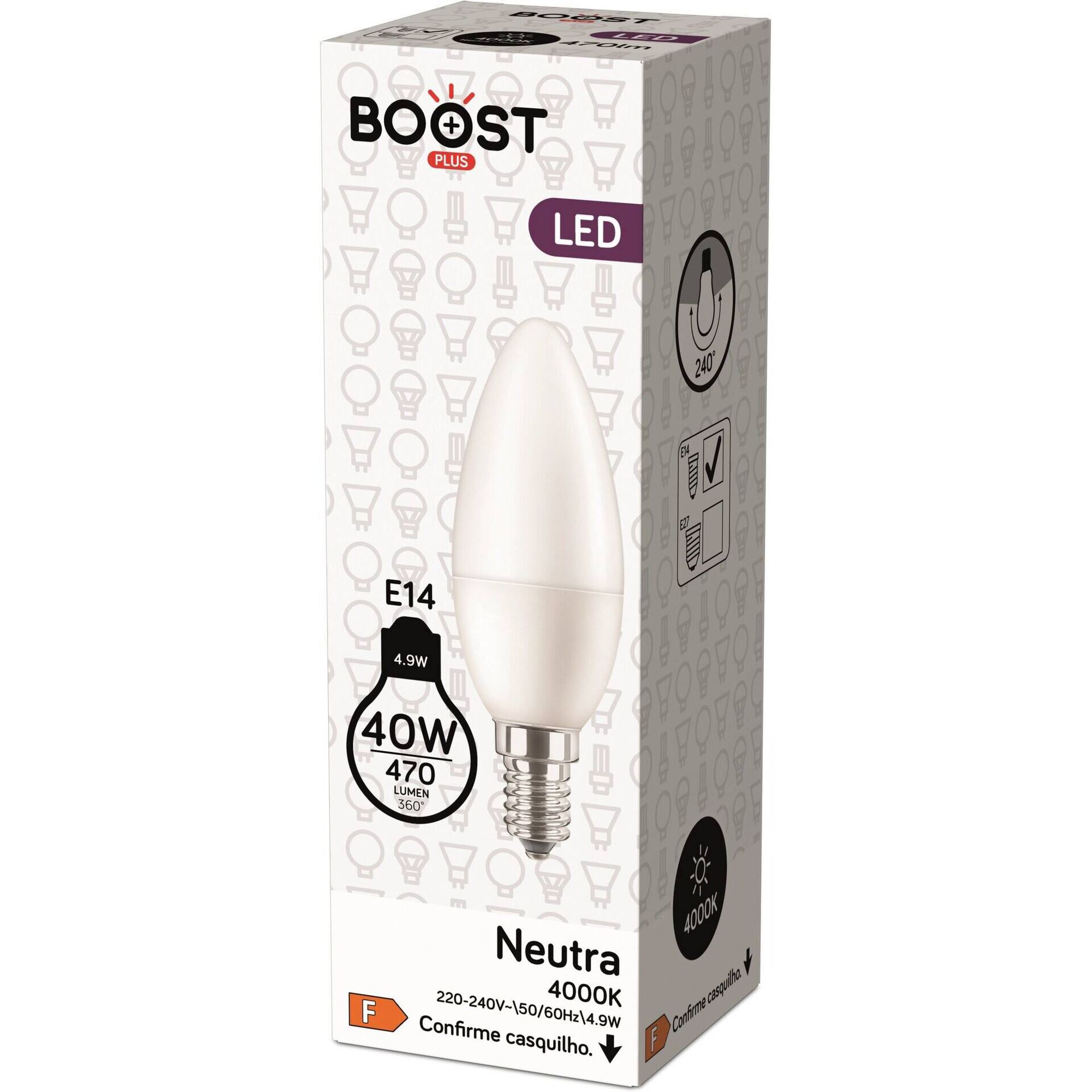 L&acirc;mpada LED Basic Chama E14 4000K 40W Boost
