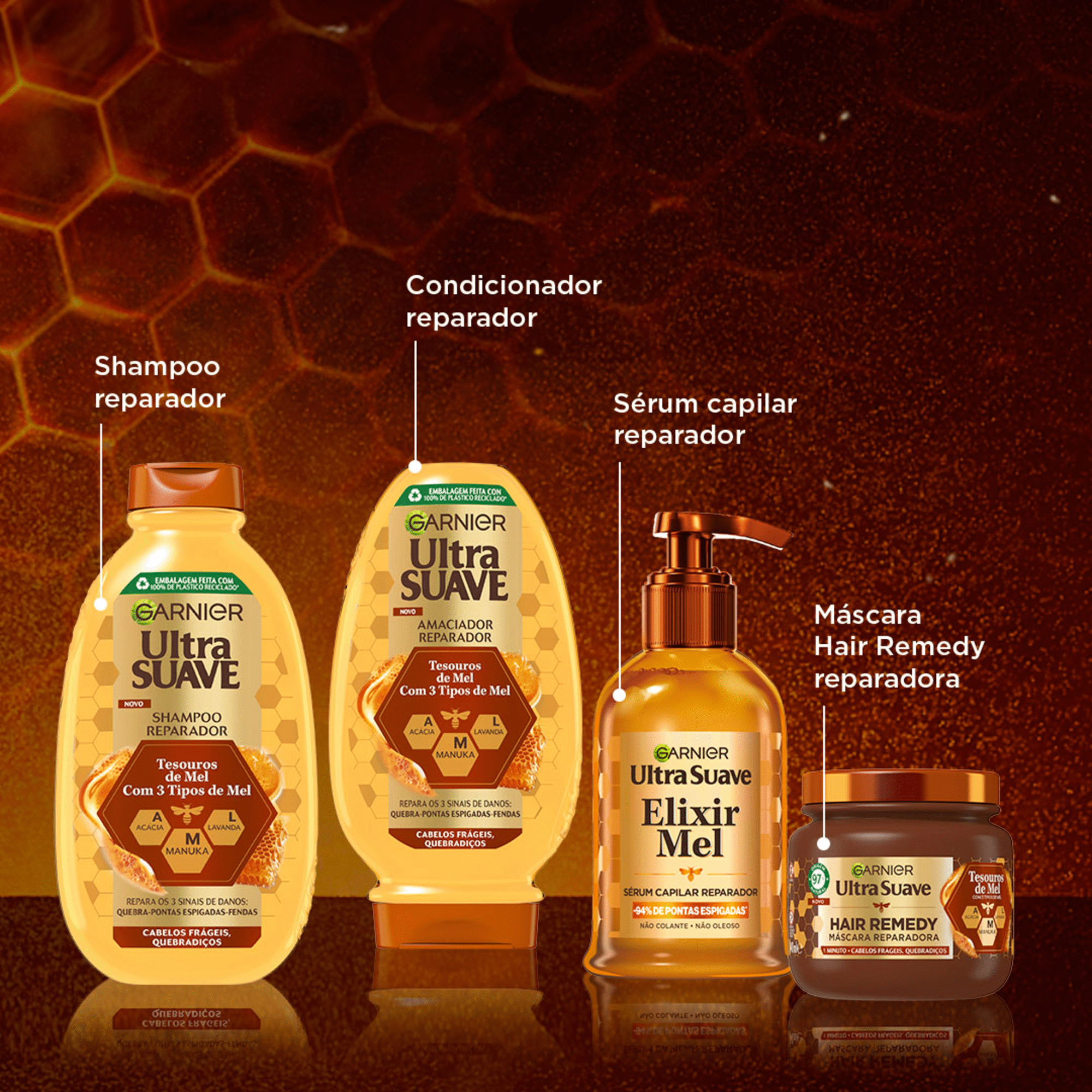 S&eacute;rum Capilar Reparador Tesouros de Mel Garnier Ultra Suave