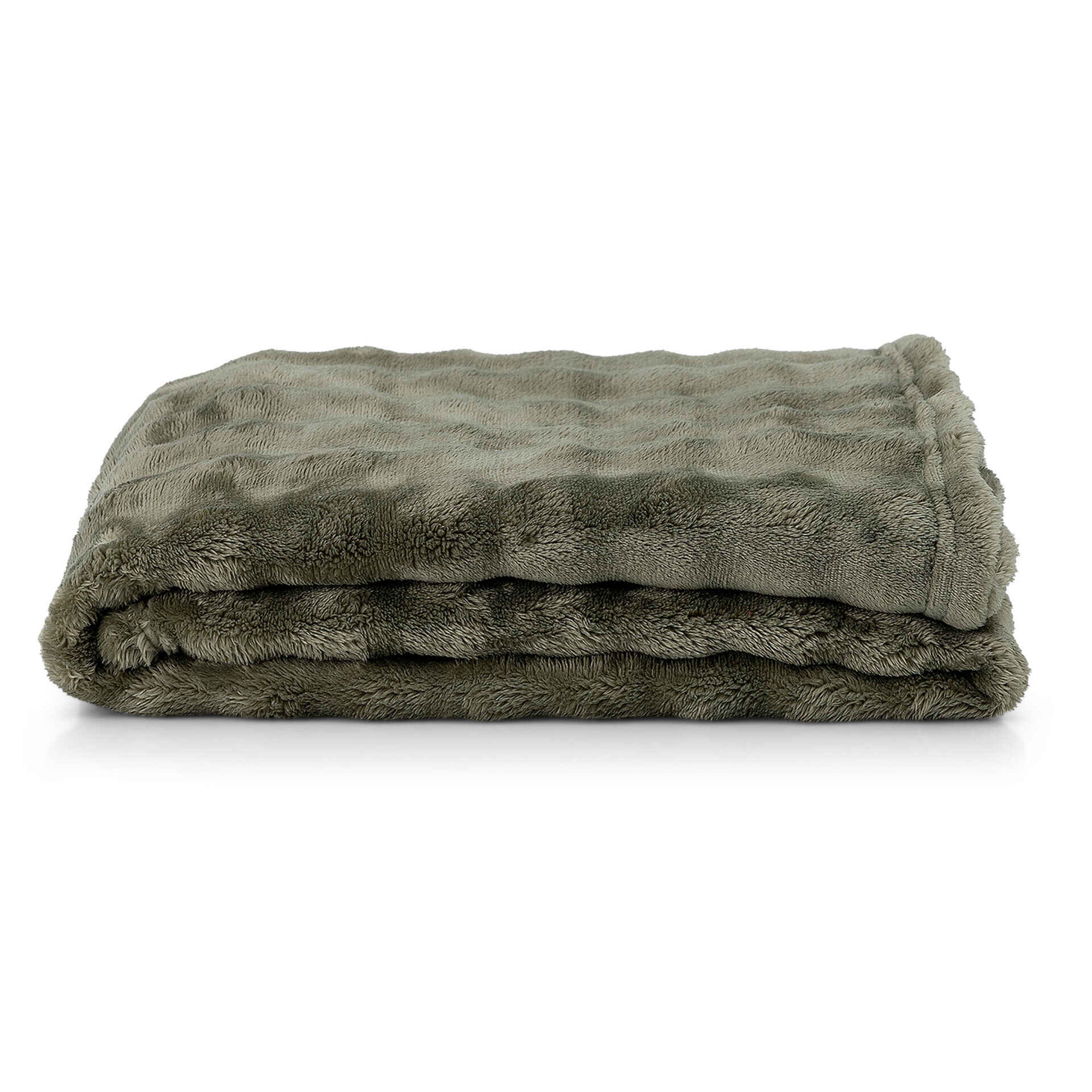 Manta Flanela Bubble 130x160cm Verde Kasa