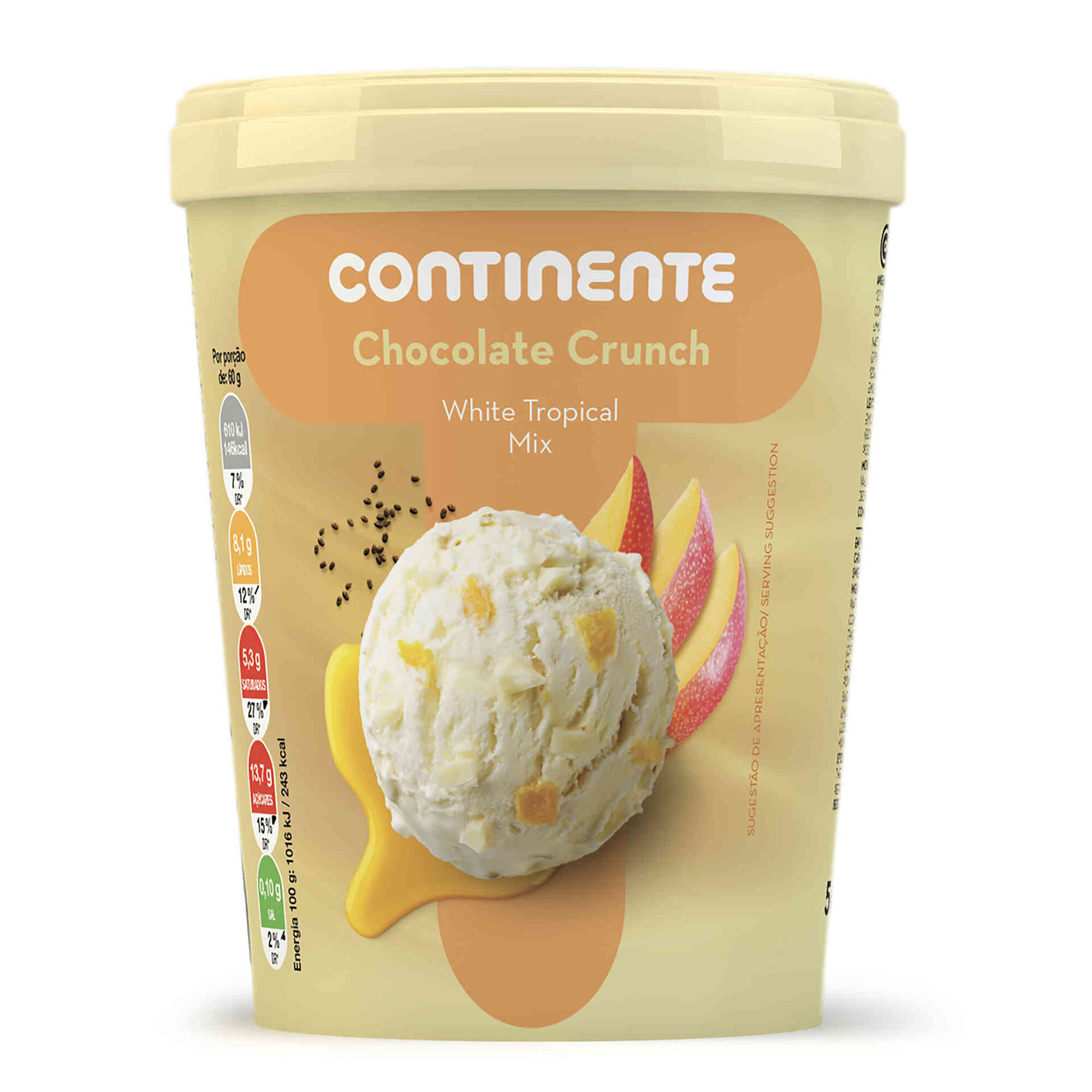 Gelado Chocolate Crunch White Tropical Mix Gelado Chocolate Crunch White Tropical Mix