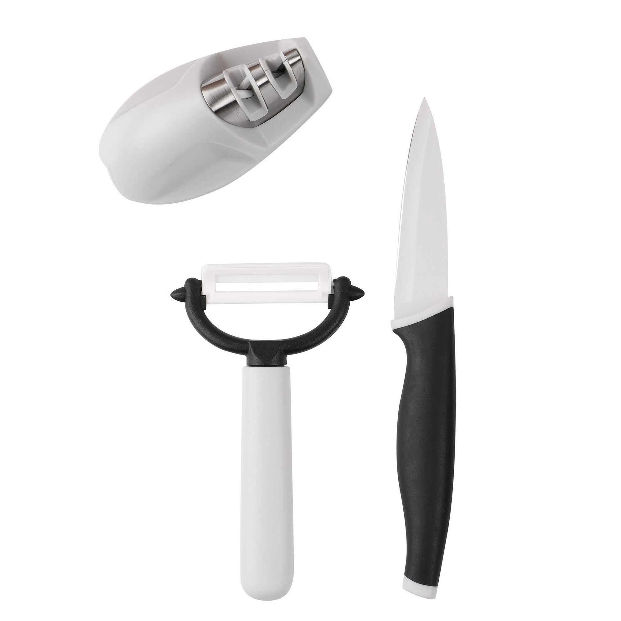 Conjunto de Faca, Descascador e Afiador